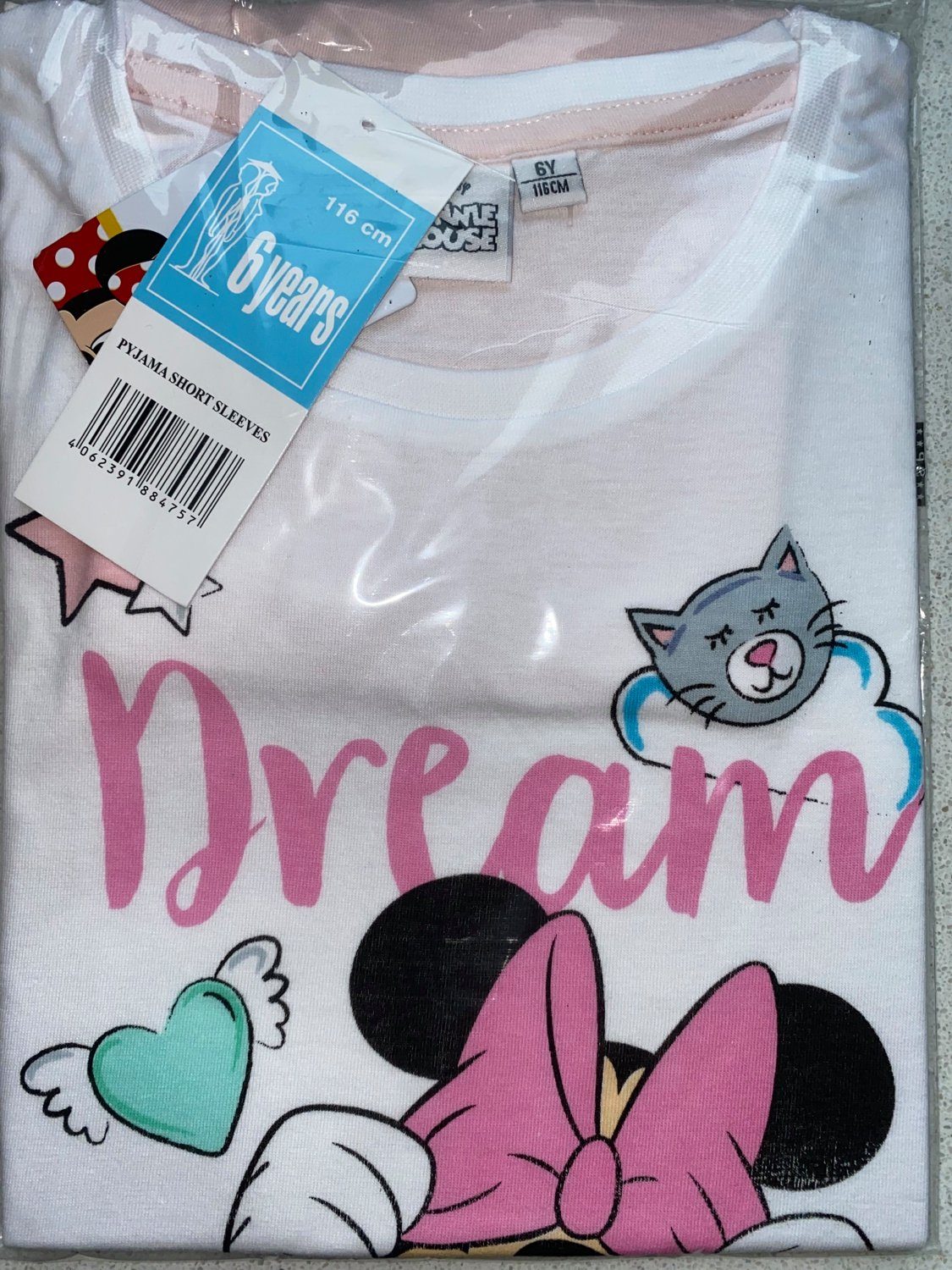Jahre kurz 98 128 Minnie Pyjama Mouse Disney 5 Hose ShortY mit + 6 Schlafanzug Kinderpyjama cm T-Sirt 104 116 Hose 110 Pyjama Rose Pyjama Mädchen Minnie 3 Mouse 8 4