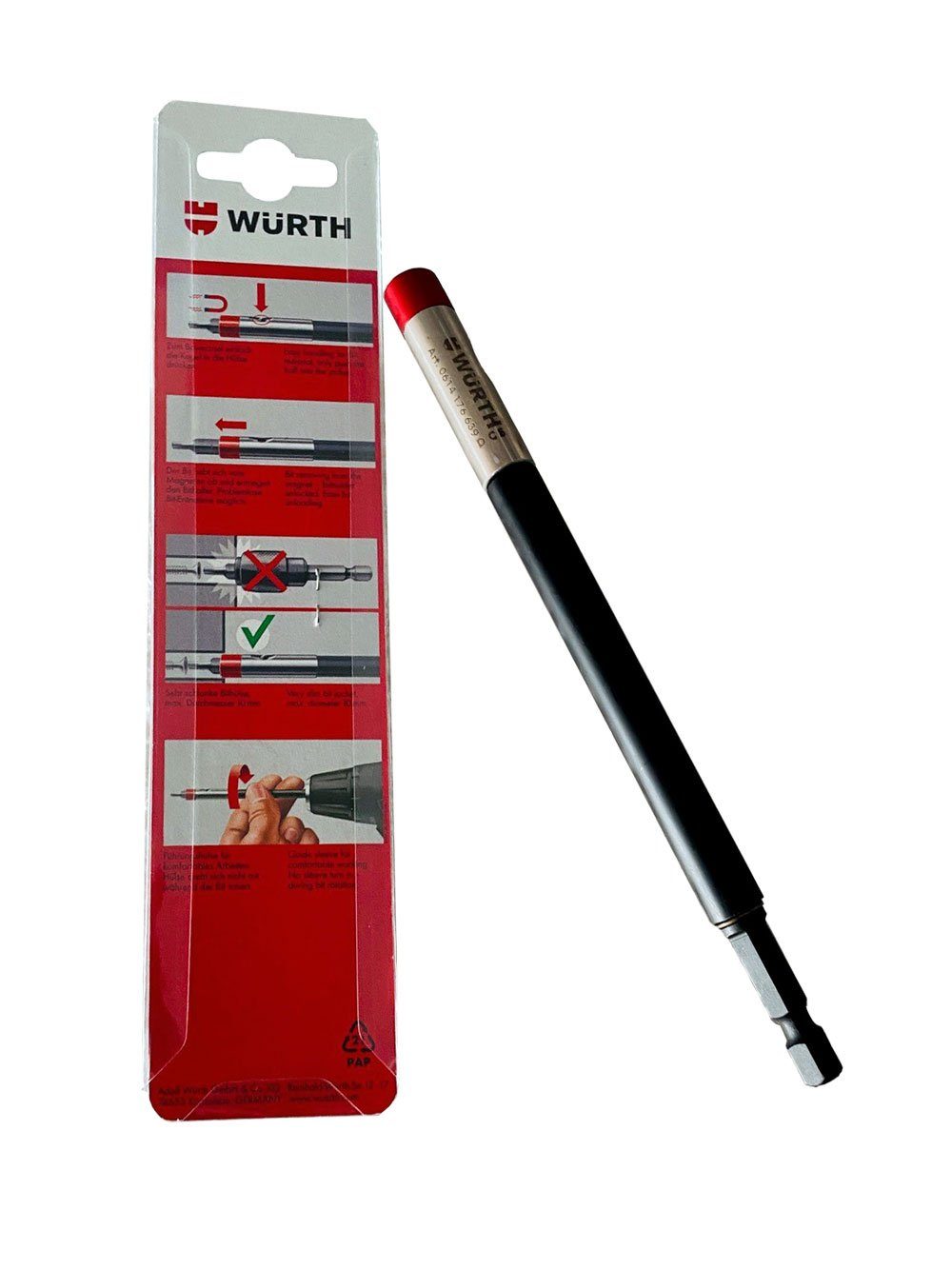 Würth Держатель бит Würth 1/4 Zoll Держатель бит magnetisch Schnellwechselfutter Sechskant, (1-tlg)