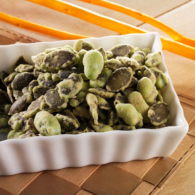 Kürbiskerne geröstet mit Wasabi Kürbiskerne geröstet mit Wasabi