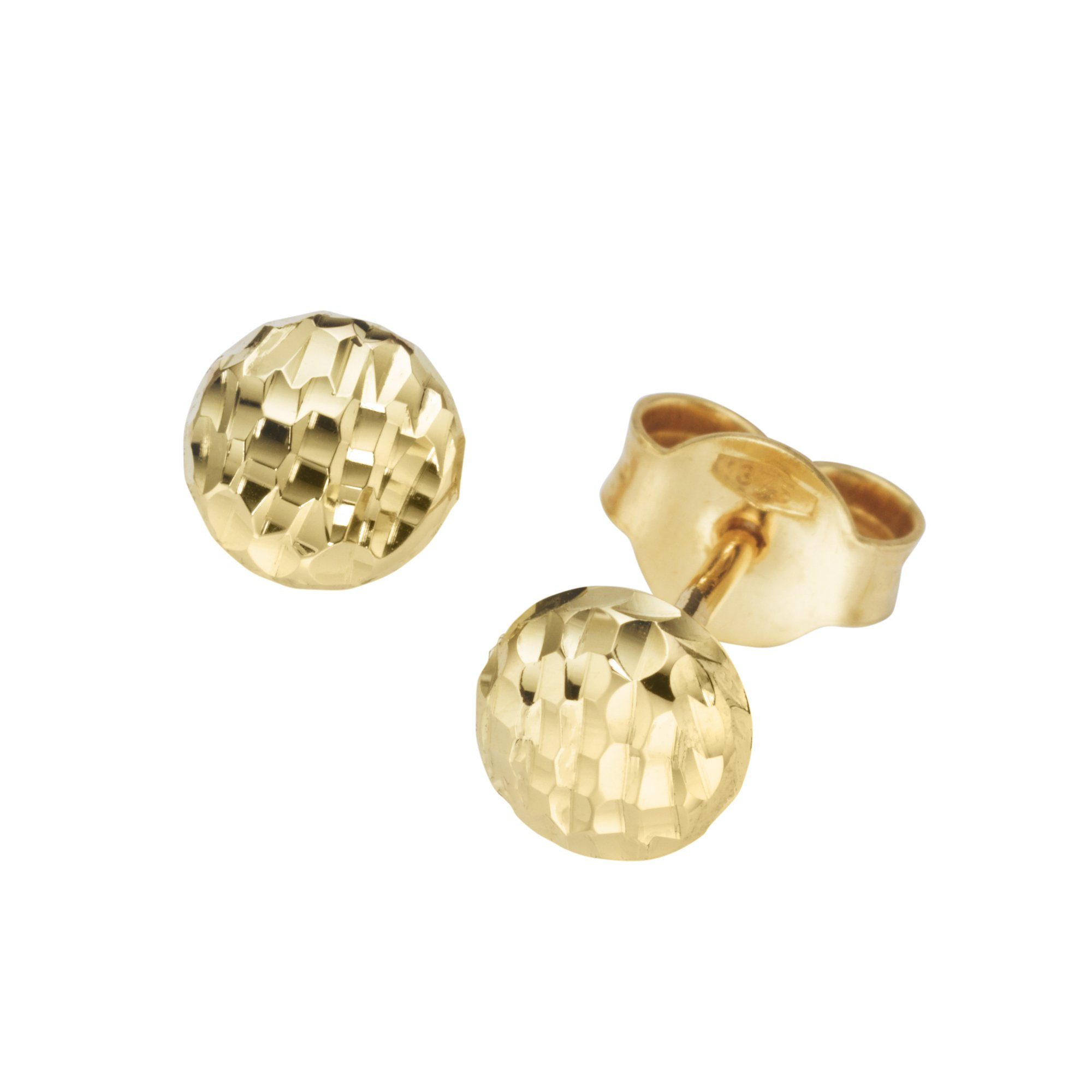 Ohrstecker Paar rund, Merano Gold 375 diamantiert, Luigi