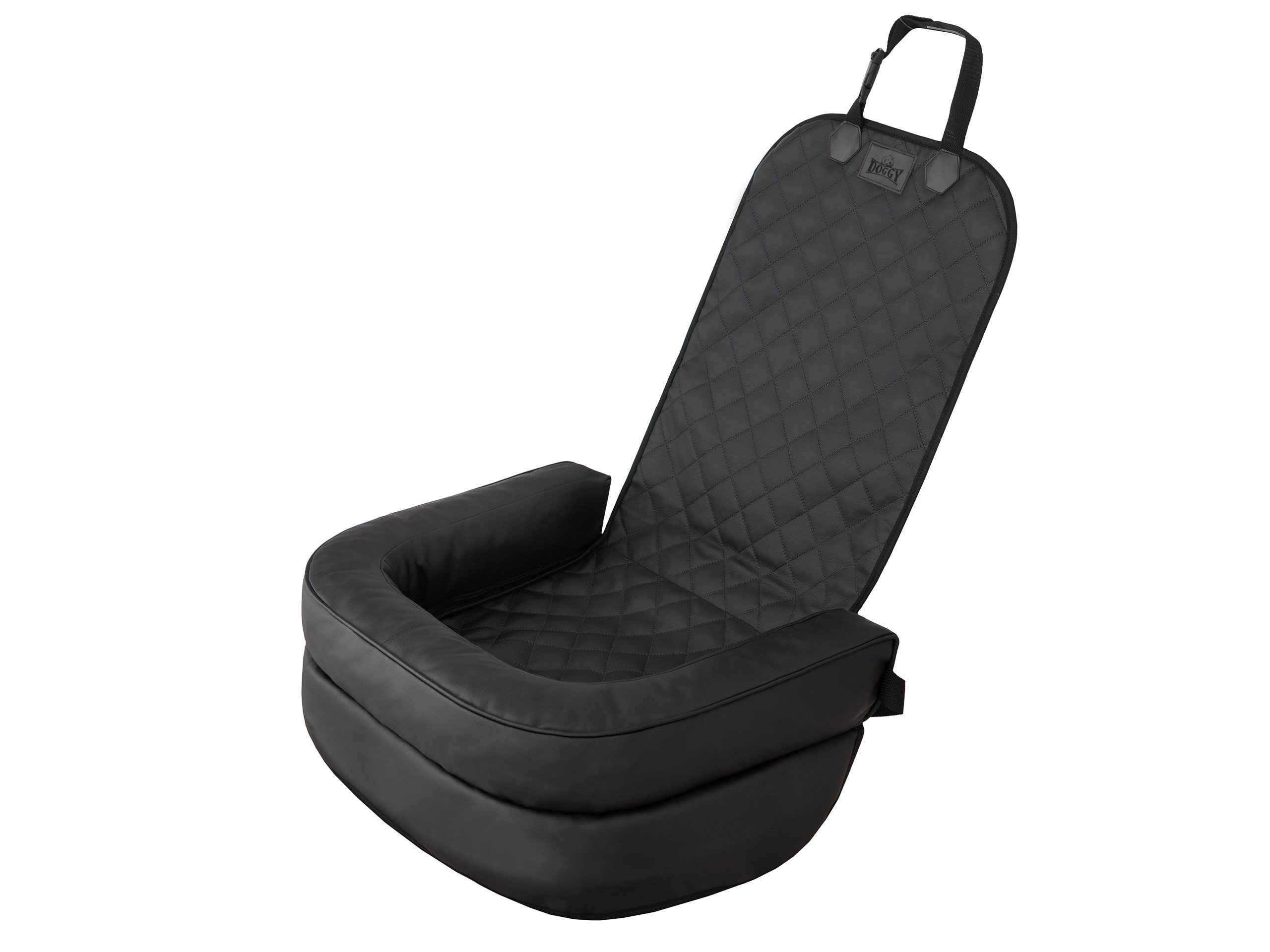 Hobbydog Tier-Autobett Front für Autositz aus Ekoleder, verstellbar und rutschfest, PU-Schaumwände, aus Ekoleder, universell verstellbar
