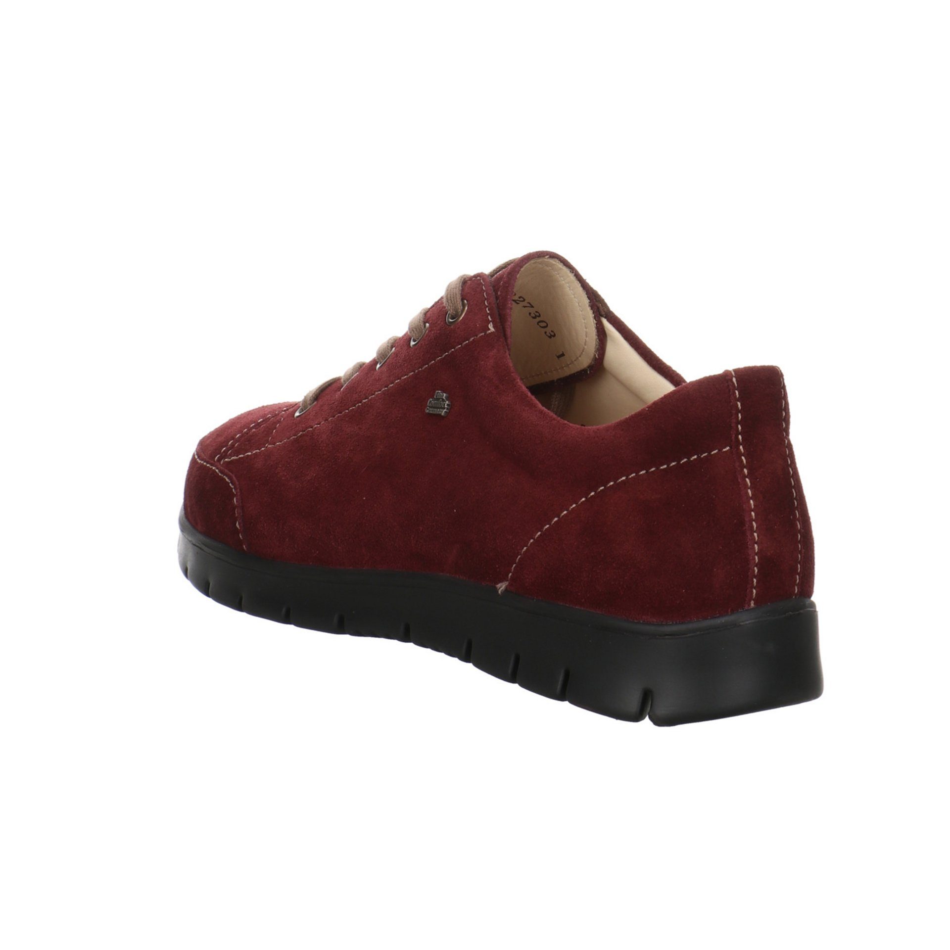 Finn Comfort bordo Schnürschuh Swansea Damen Veloursleder Schnürhalbschuhe Schnürschuh