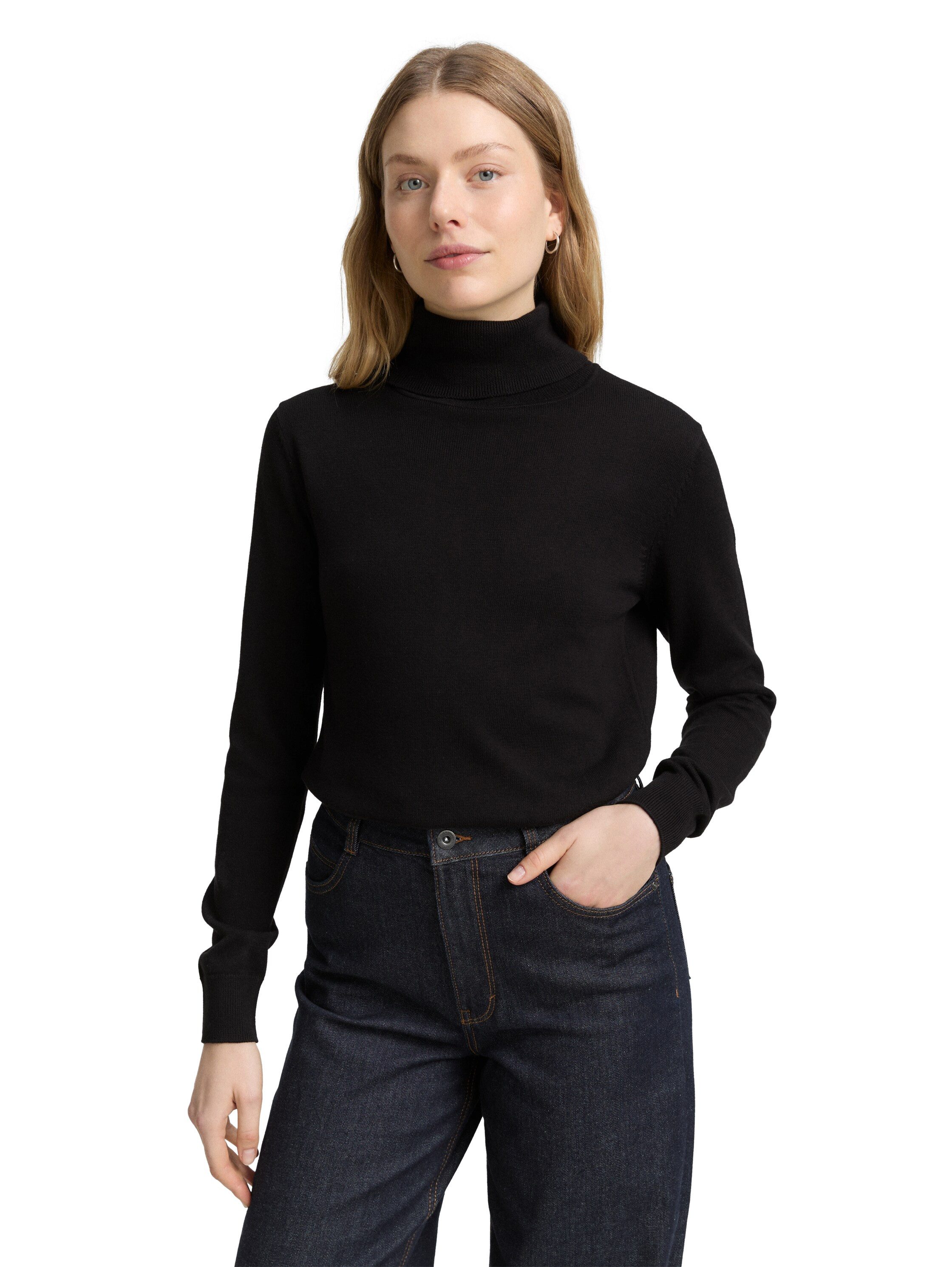 TOM TAILOR Rollkragenpullover mit Rippbündchen günstig online kaufen
