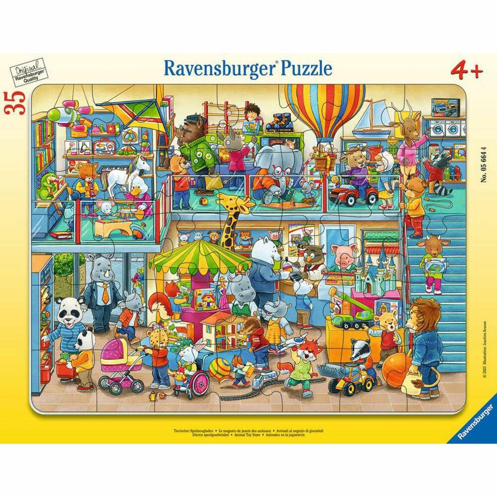 Rahmenpuzzle Tierischer Spielzeugladen 35 Teile
