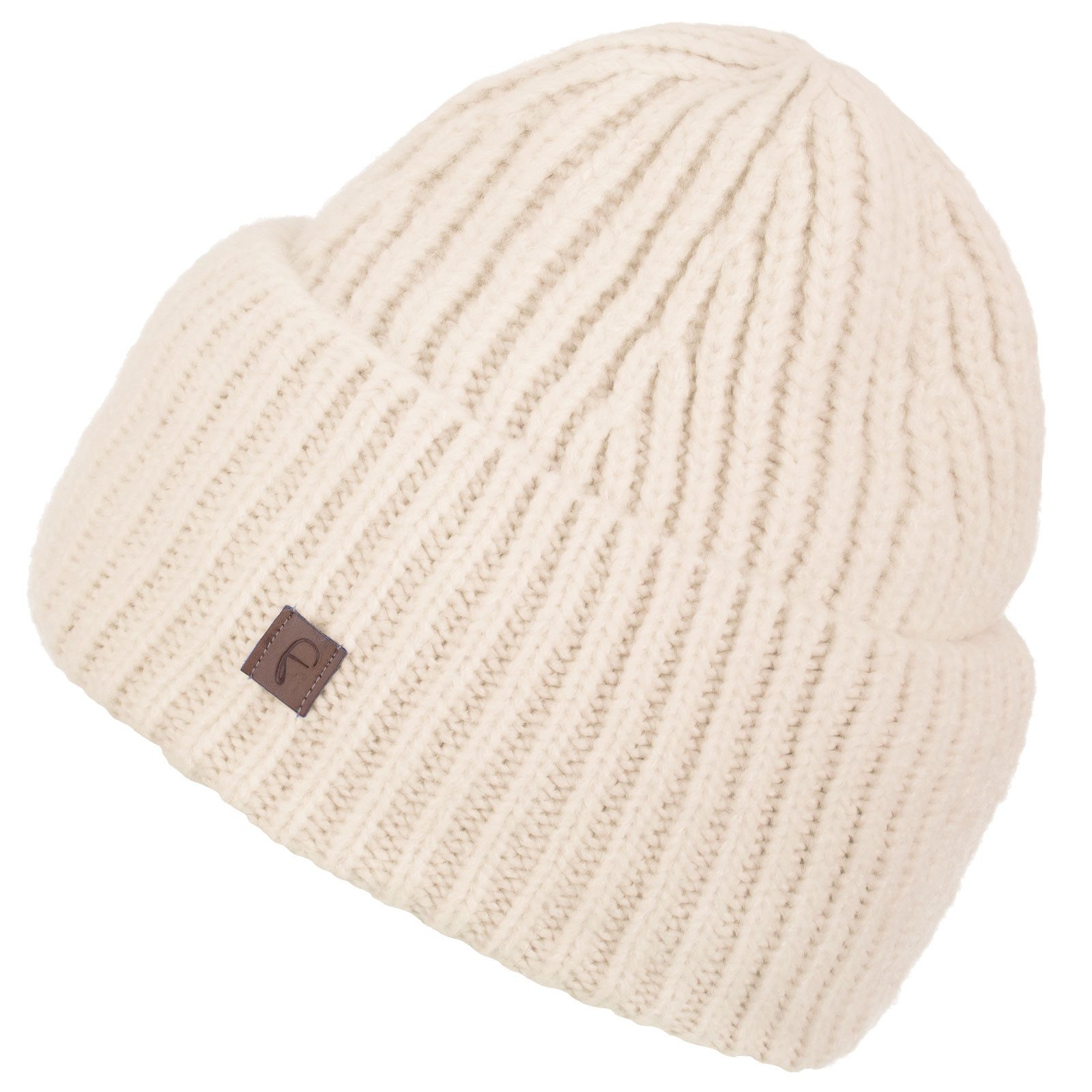 Faera Strickmütze (1-St) Wintermütze breiter Aufschlag Damen Herren Grobstrick Beanie Mütze