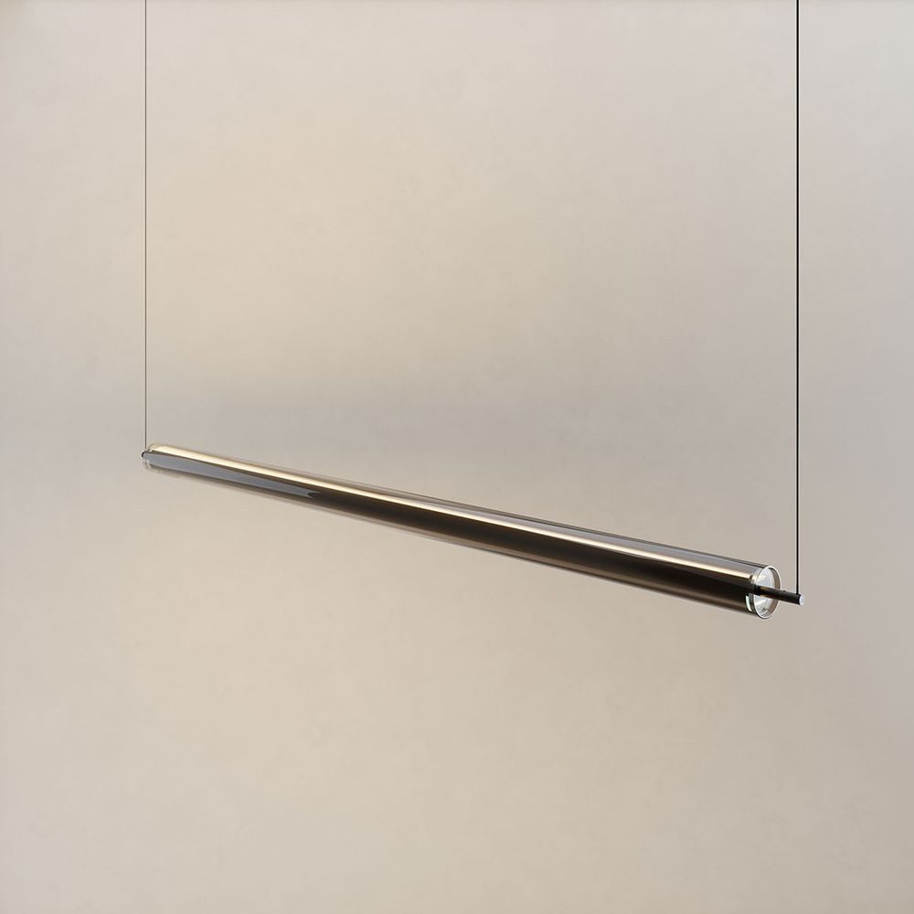 s.luce Pendelleuchte Ranya LED Up&Down Hängeleuchte Glas Fernbedienung Schwarz/Rauch, Warmweiß