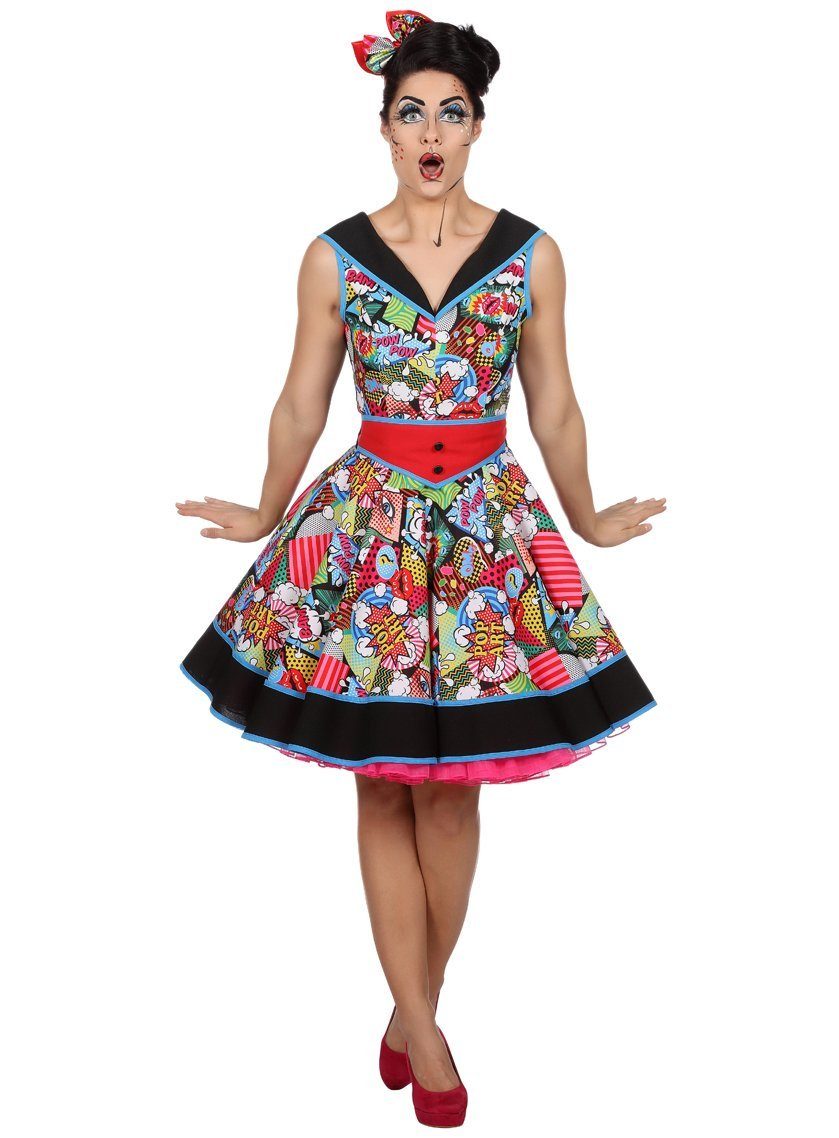 Metamorph Kostüm Pop Art Partykleid, Pretty in Pop: Swingkleid im Comic-Look