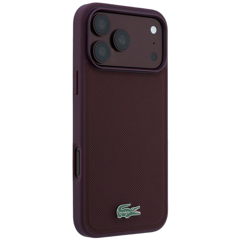 Lacoste Handyhülle iPhone 18 Pro MagSafe Petit Pique Hülle burgundy Logo Krokodil 6,3 Zoll, Kantenschutz – Bild 4 von 5