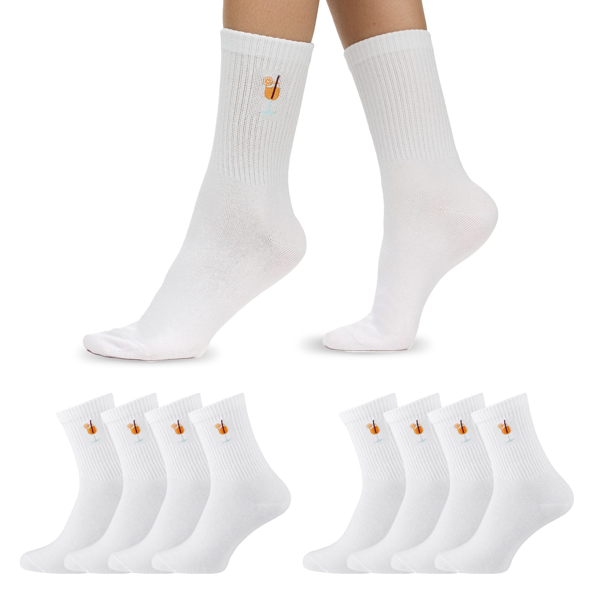 Freizeitsocken 8er Pack Herren Good Vibes Motiv Tennissocken
