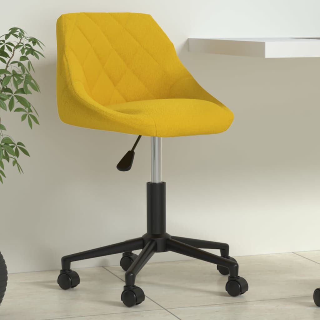 furnicato Bürostuhl Trendiger Drehstuhl 46x44x(67,5-79) cm Senfgelb mit Samtbezug (1 St), Höhenverstellbarer Bürostuhl mit Rollen für Ihr Arbeitszimmer