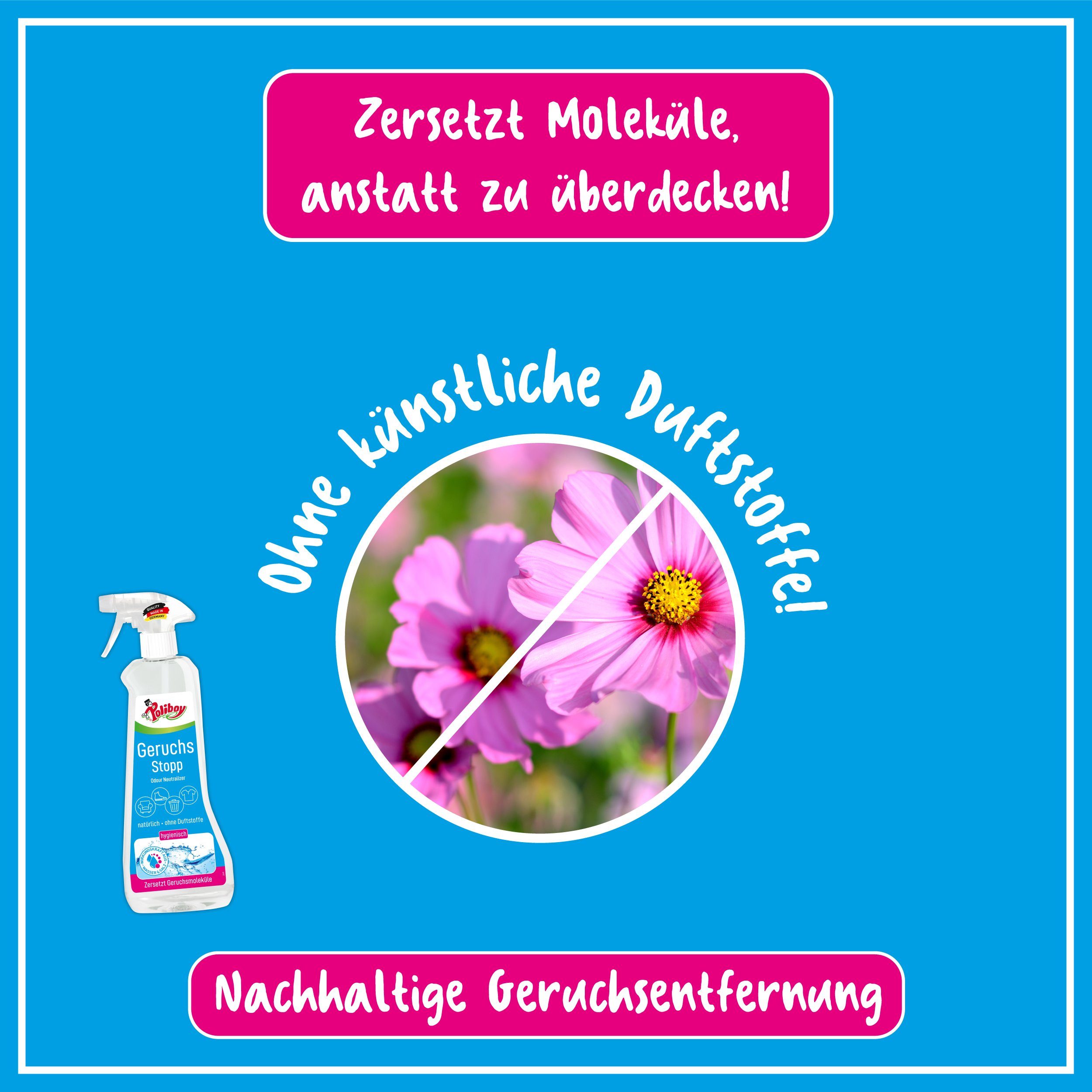 schlechte Stopp Aktiv Gerüche Oberflächen poliboy von 10x500ml - Reinigungsspray Made Germany) - Geruchs (verbannt in