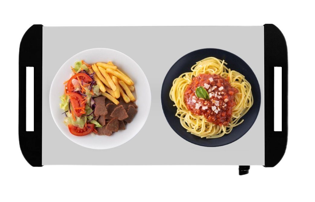 Rungassi Bratpfanne 3 Behälter Speisewärmer Warmhalteplatte Buffetwärmer 2in1 Catering, Edelstahl / Kunststoff – Bild 5 von 5