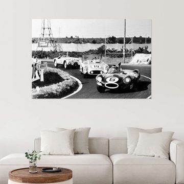 Posterlounge Wandfolie Motorsport Images, Hawthorn vor Fangio und Pollet beim 24-Stunden-Rennen von Le Mans 1955, Vintage Fotografie