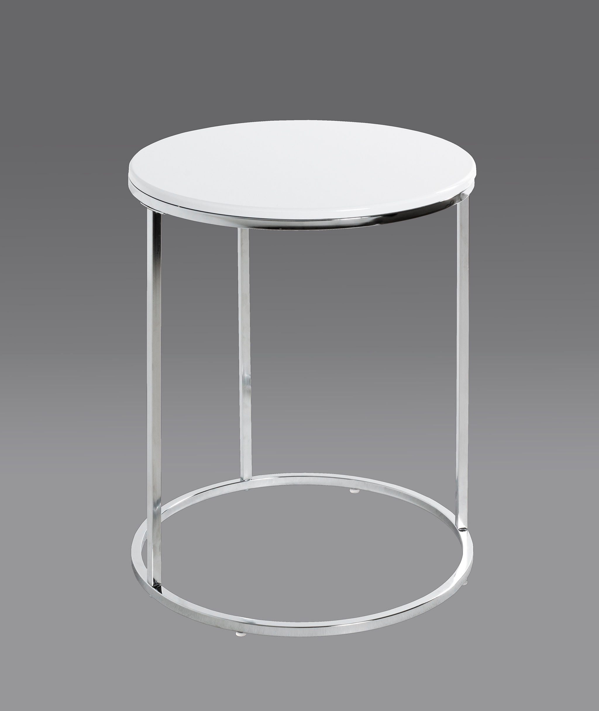 HAKU Beistelltisch Sofatisch, Wohnzimmertisch (1-St), rund - aus Metall Silber - Ø/H 40/50 cm