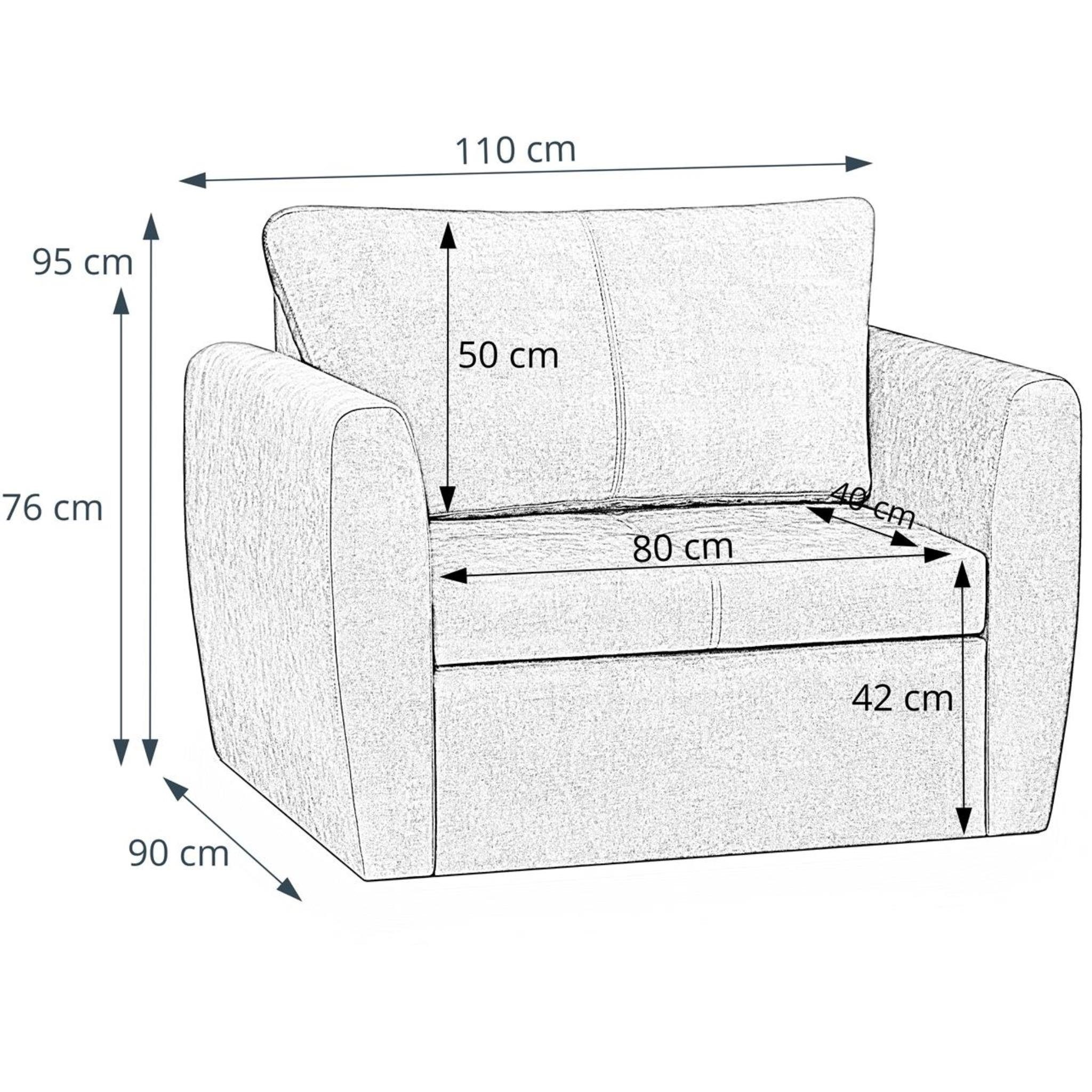 Kamel 1-Sitzer mit Bettkasten, Polstersessel Dunkelgrau Schlaffunktion, (alfa Beautysofa Sofa, Wohnzimmersessel), (Modern Relaxsessel 19)