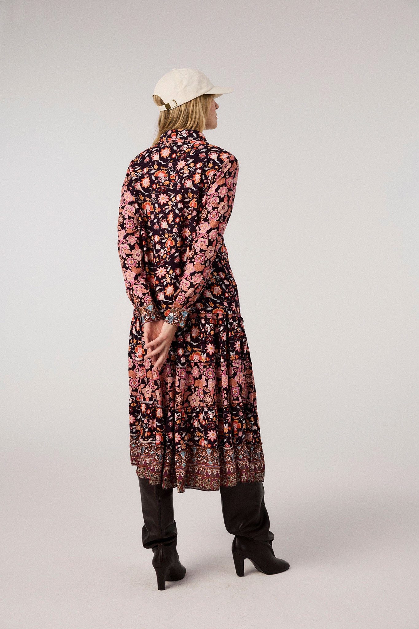 Himalaya Clothing Midirock Rock Damen mit verspieltem Blumenprint - Maxirock aus edler Viskose Fließender Stufenrock mit hohem Tragekomfort