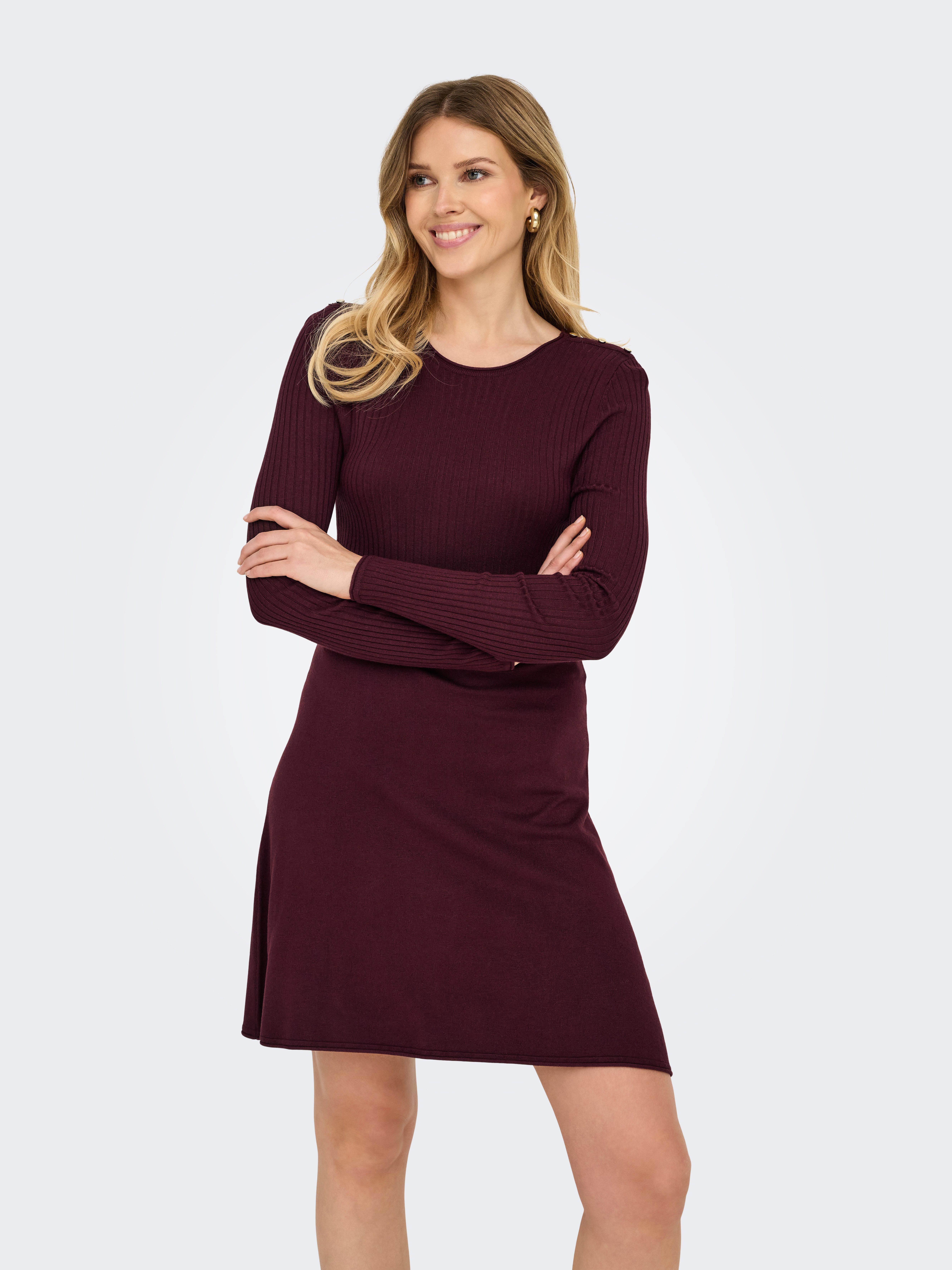 ONLY Midikleid ONLMILA SL BUTTON O-NECK günstig online kaufen
