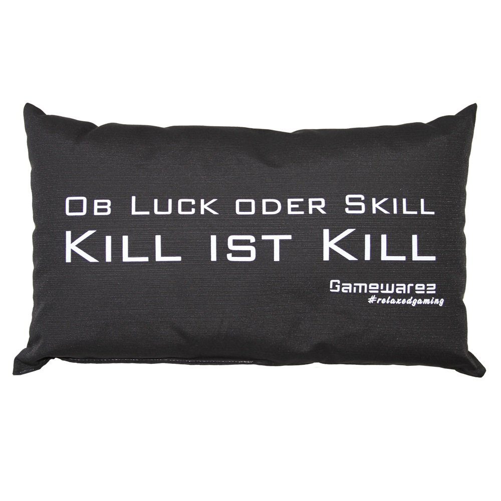 GAMEWAREZ Sitzsack "Ob Luck oder Skill Kill is Kill", schwarz, 30x50c