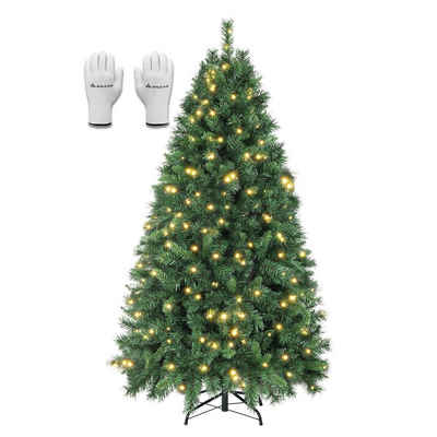 Salcar Künstlicher Weihnachtsbaum »Künstlicher Weihnachtsbaum mit Beleuchtung LED Tannenbaum mit Ständer«, 180cm mit 580 Spitzen und 250 LEDs