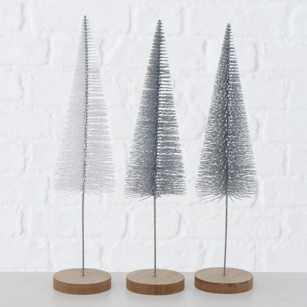 BOLTZE GRUPPE GmbH Dekobaum Dekoaufsteller Tarvo Weihnachtsbaum H 30 cm weiß Kunststoff 3er Set