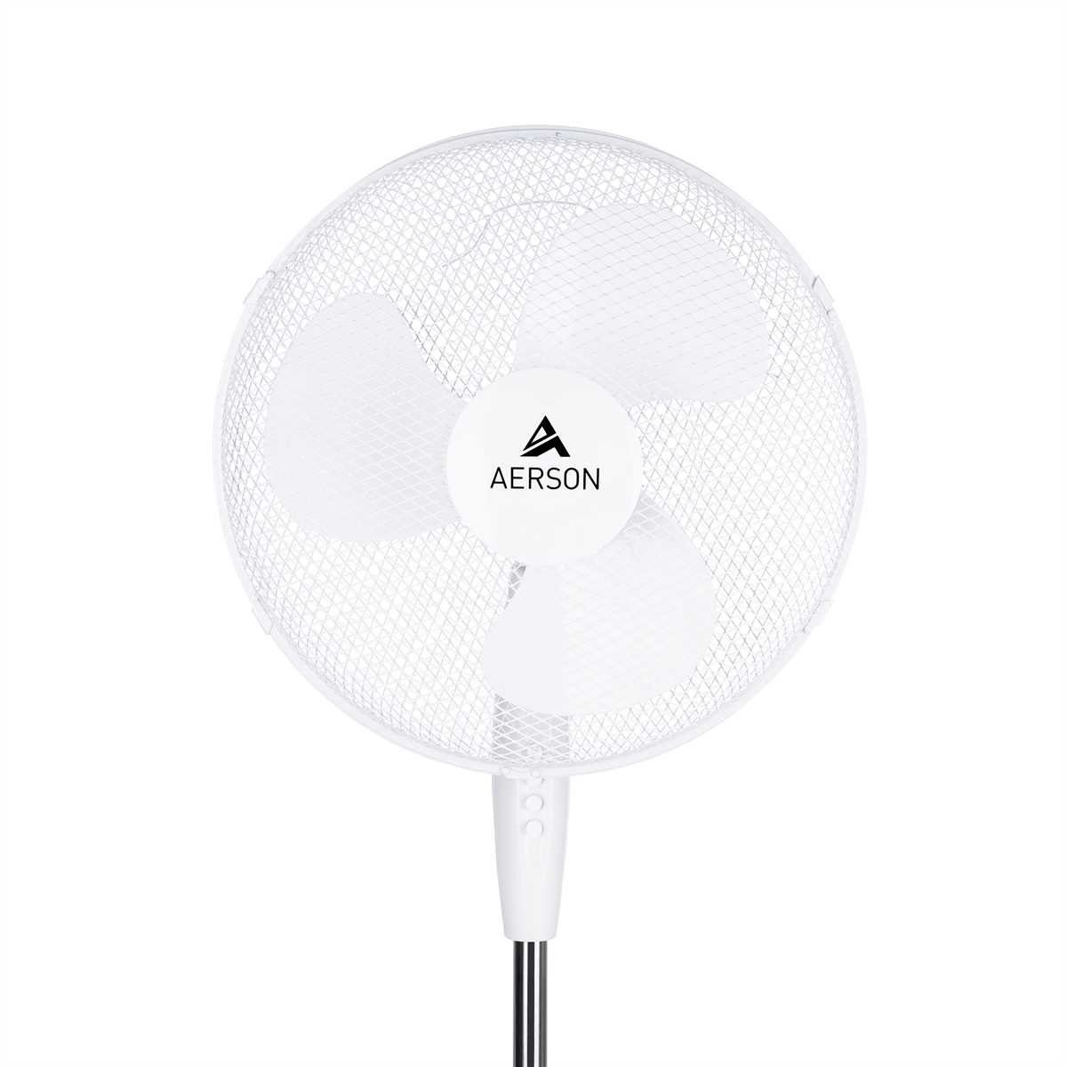 AERSON Standventilator Ventilator Ø40cm, höhenverstellbar Geschwindigkeitsstufen, 120cm, 80° ca. Oszillation 3 bis Weiß