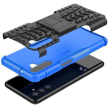 CoolGadget Handyhülle Blau als 2in1 Schutz Cover Set für das Samsung Galaxy A35 5G 6,5 Zoll, 2x Glas Display Schutz Folie + 1x TPU Case Hülle für Galaxy A35 5G