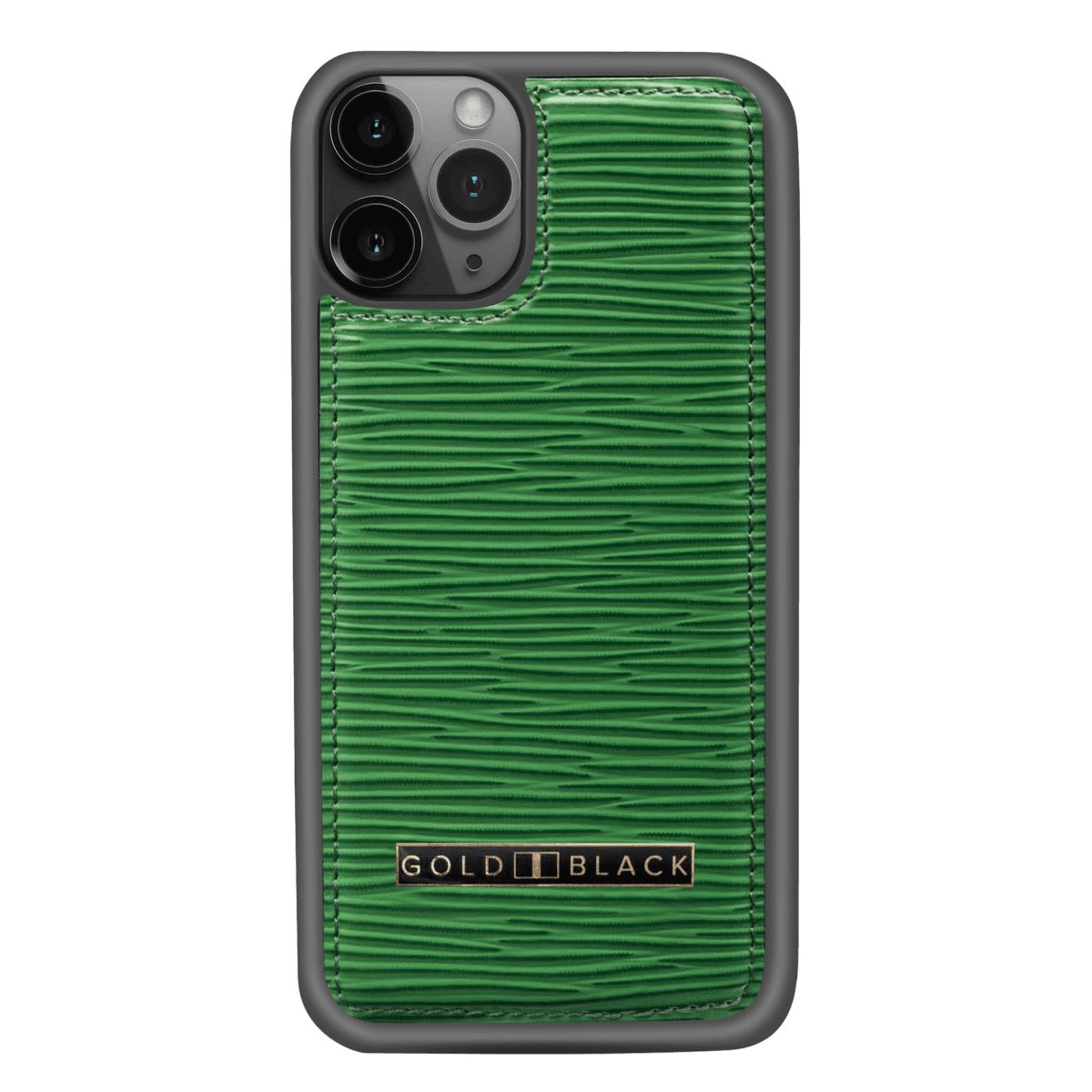 GOLDBLACK Handyhülle GOLDBLACK iPHONE 11 PRO LEDERHÜLLE UNICO-Prägung GRÜN