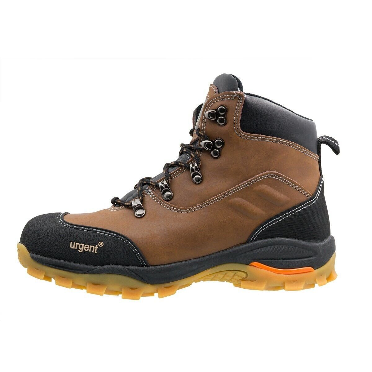 Urgent Arbeitsstiefel Sicherheitsschuhe Schutzschuhe Stahlkappe S1 Braun Arbeitsschuh Fersenstabilisator