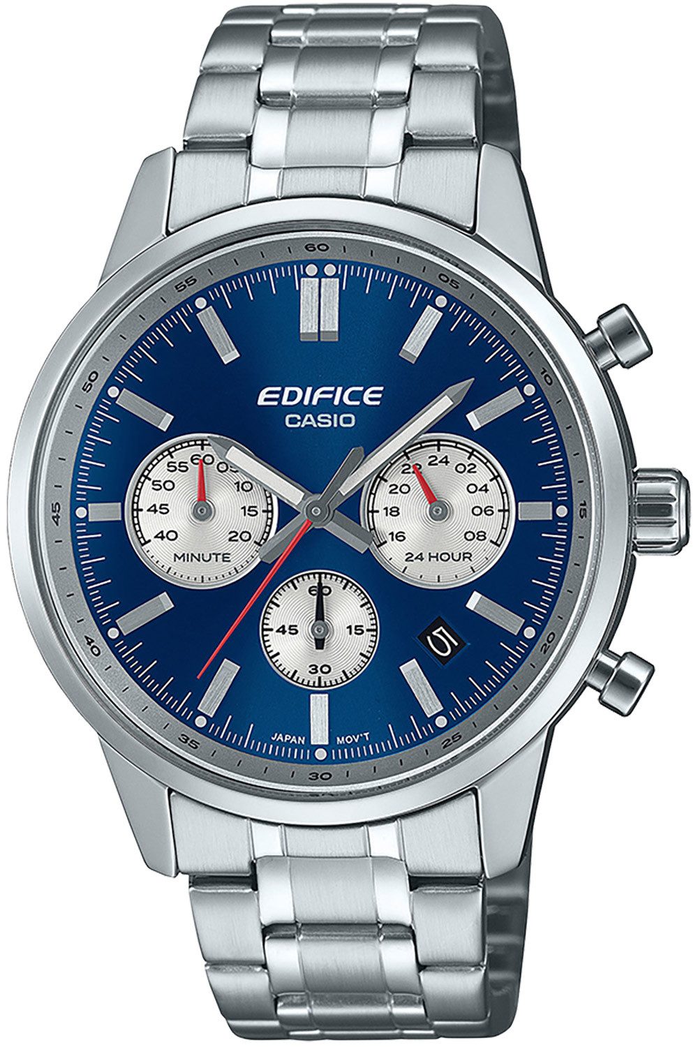 Quarzuhr Edifice Chronograph Stahl/Blau