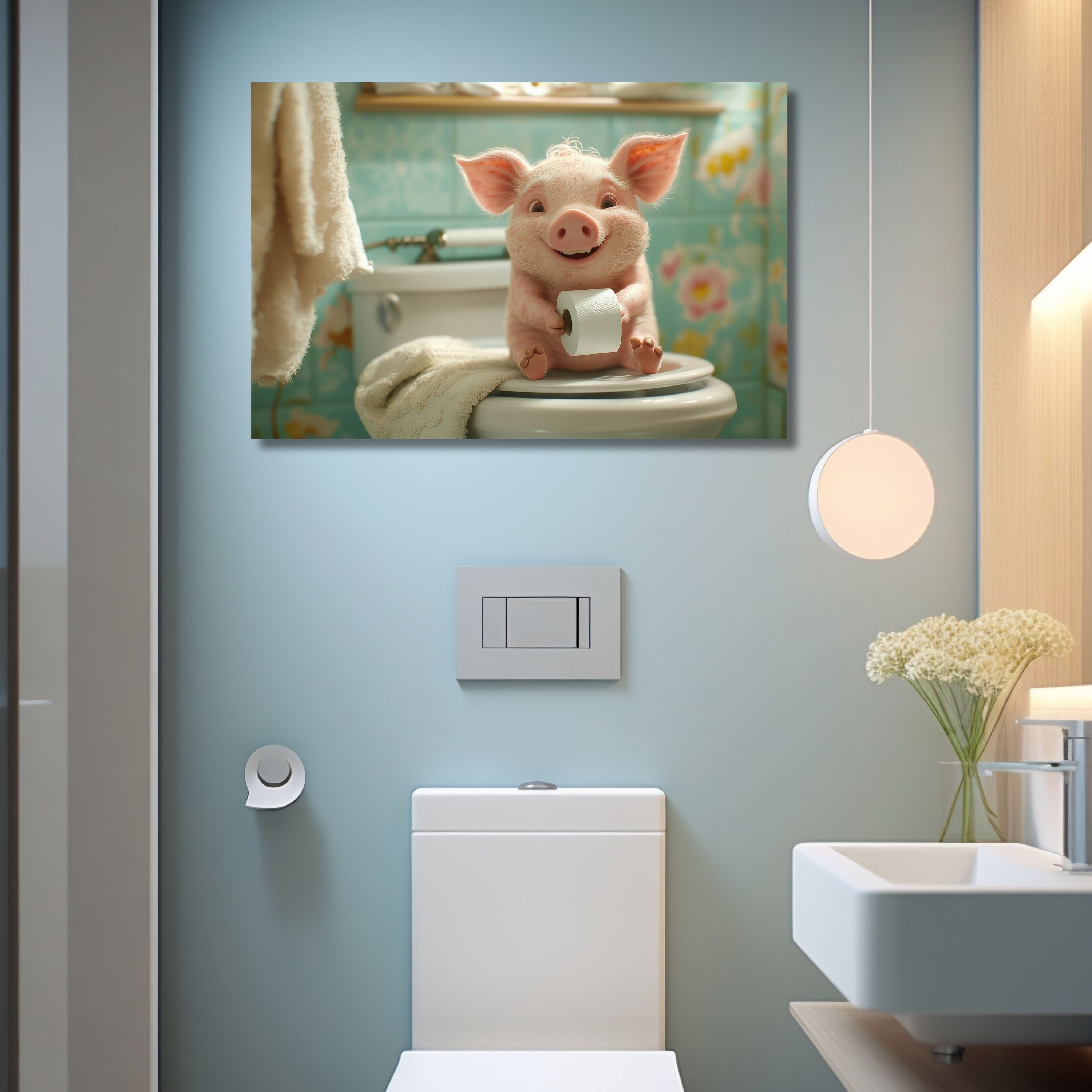 DARO Design Leinwandbild Modern Abstrakt Wandbilder XXL Wandbild Wand Deko Leinwand Bilder, (Schwein - Bild groß Wohnzimmer Schlafzimmer Küche Esszimmer Einteilig Querformat Fotodruck Leinwände Wanddeko Abstrakte Kunst Boho), 30x20cm