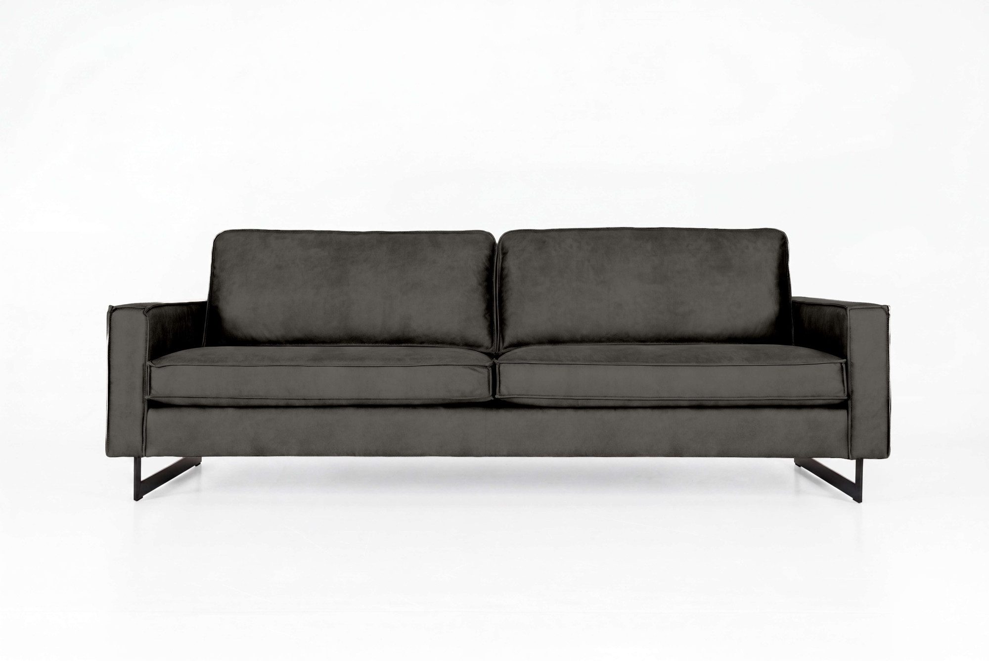 OTTO home 3-Sitzer Maxi-Ausführung Pinto, 236 cm, Cord, Chenille, Lederoptik, mit Keder, schwarze Metallfüße, Wellenunterfederung – Bild 2 von 5