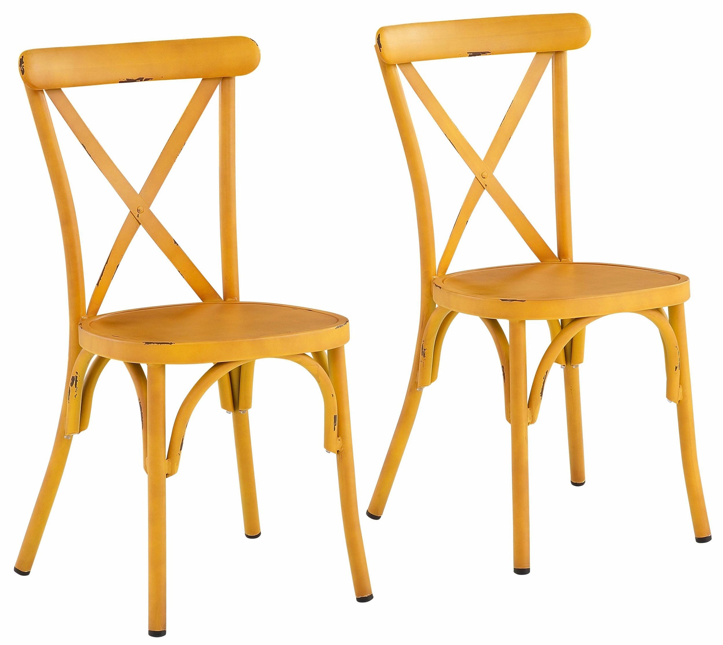 loft24 Stuhl Lucia (Set, 2 St), Esszimmerstuhl, Landhaus, Retro Design, Sitzhöhe 45 cm