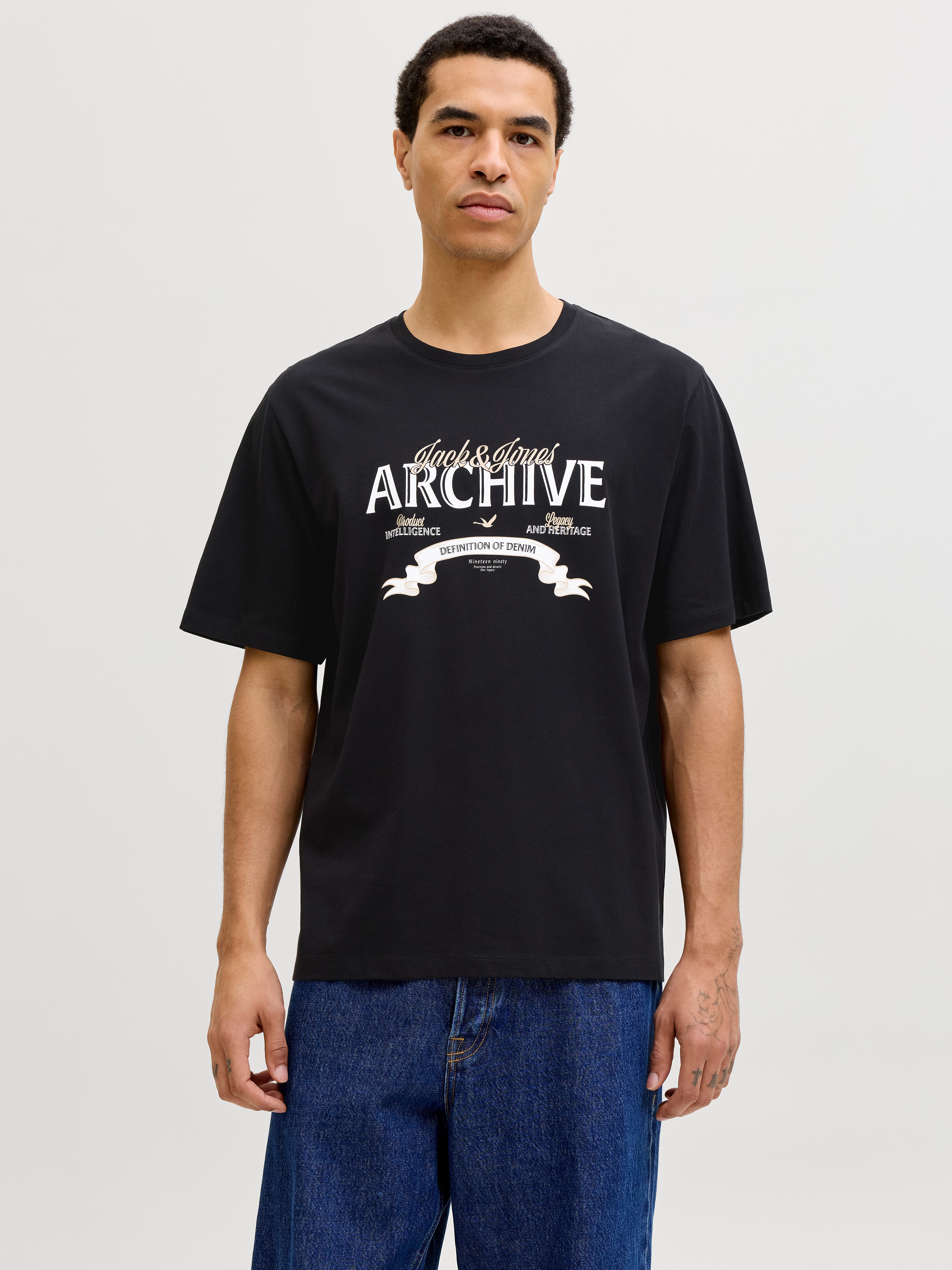 Rundhalsshirt JJEDOVER DENIM TEE SS O-NECK SN