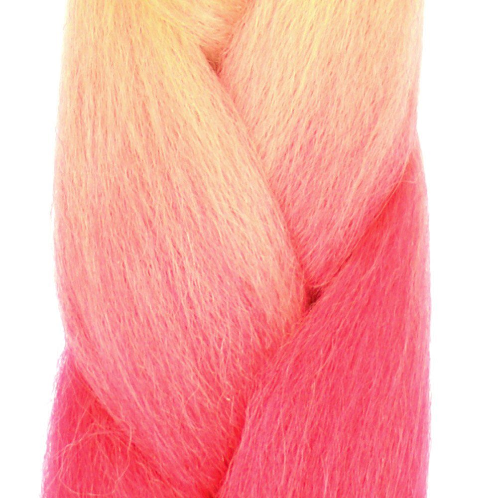 Zöpfe 45-BY 2-farbig YOUR Kunsthaar-Extension Hellblond-Pink MyBraids Braids BRAIDS! Flechthaar Jumbo 3er Pack im