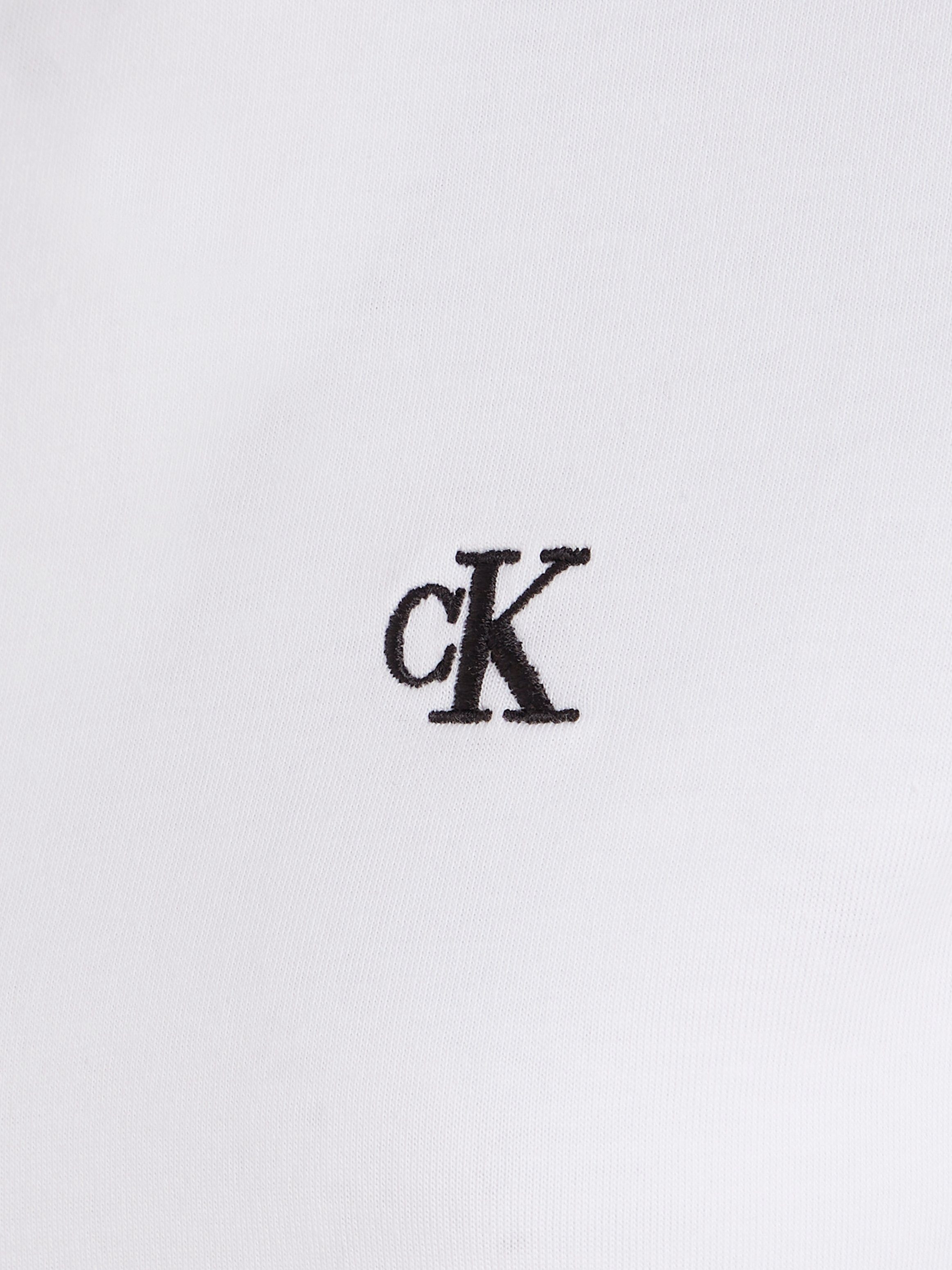 Calvin Klein T-Shirt white CK Logo CK gesticktem brigth SLIM Jeans auf TEE der EMBROIDERY mit Brust