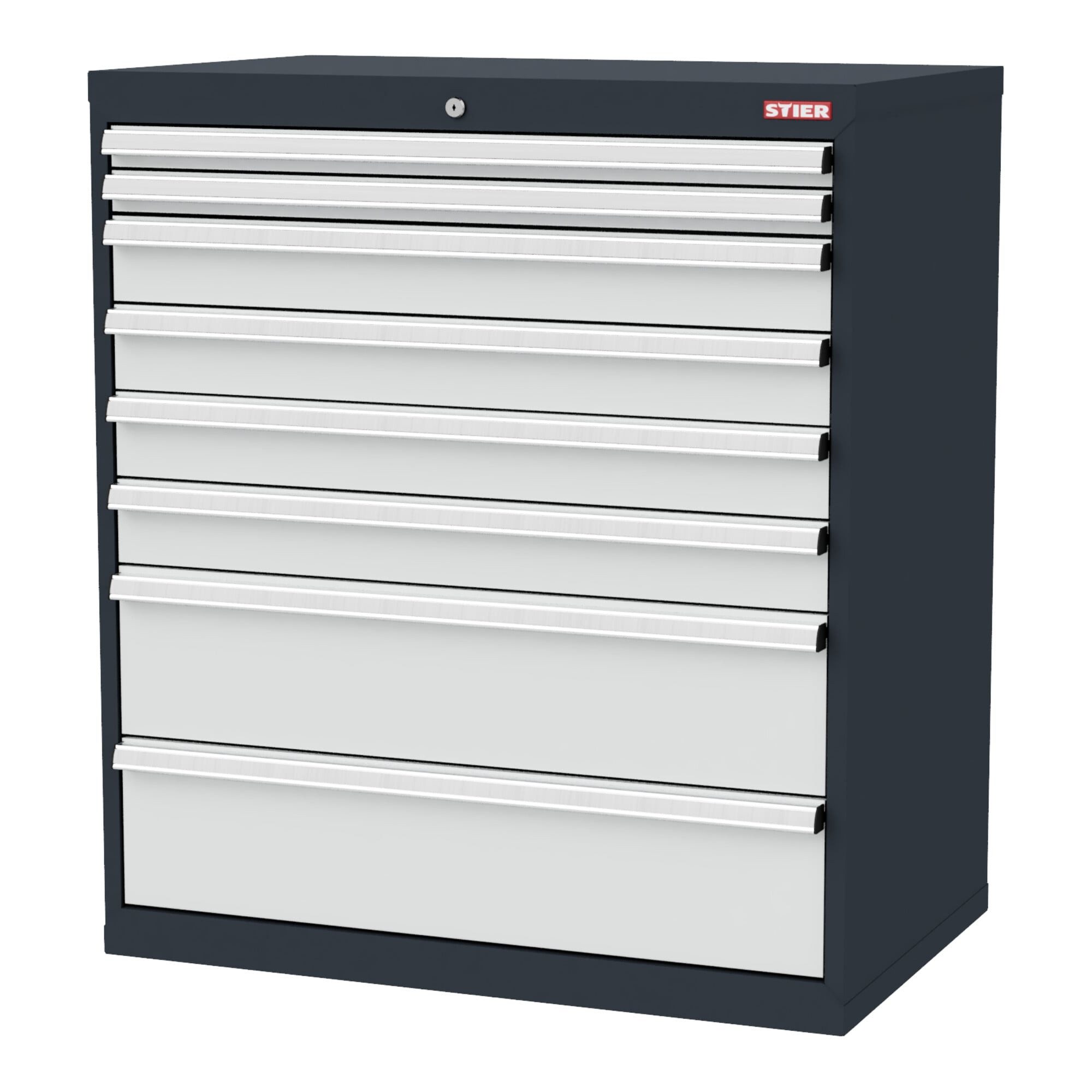 Stier Werkzeugschrank STIER Schubladenschrank 7 Schubladen 900 x 575 x 1020mm 80kg Belastung