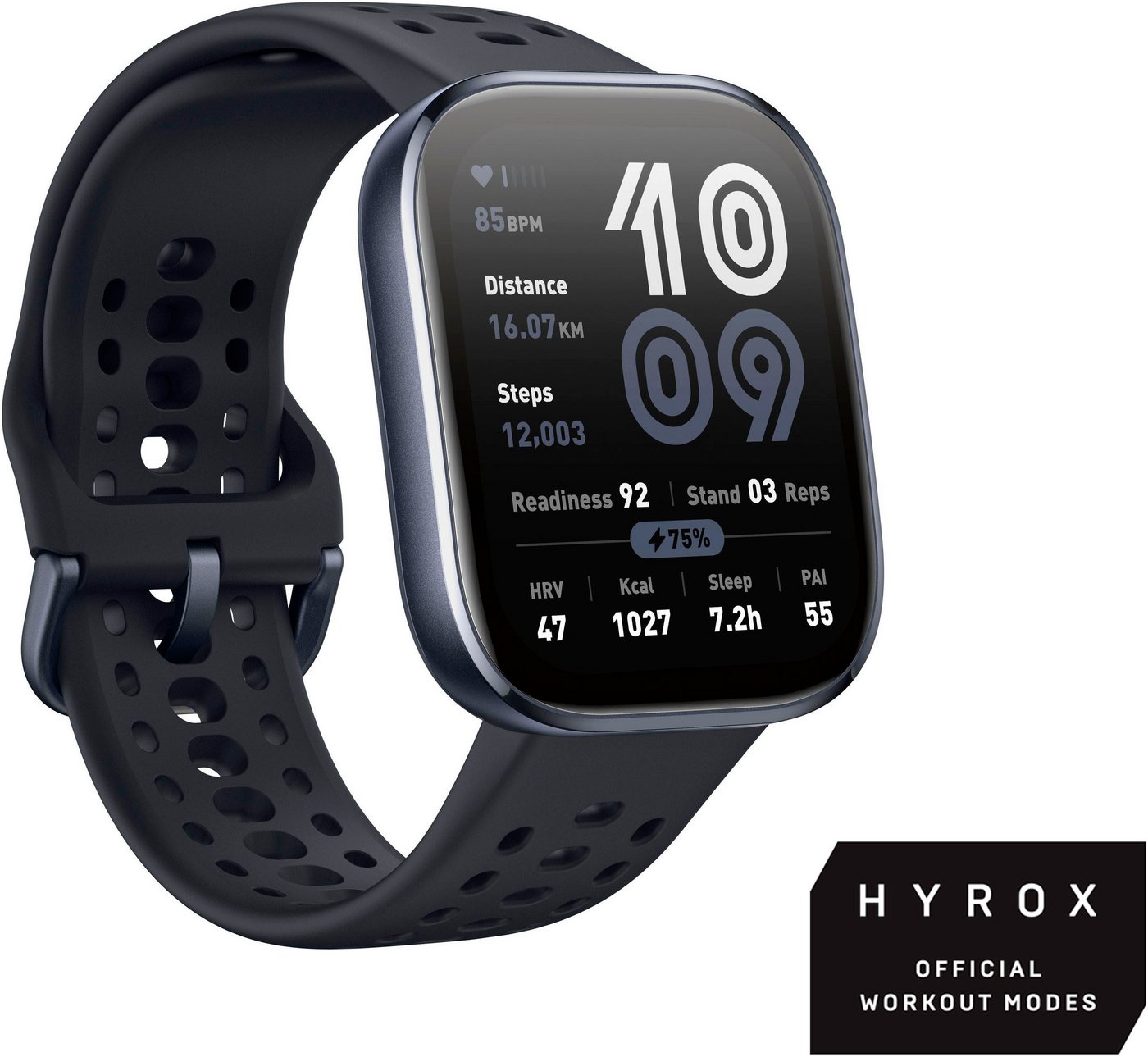 Amazfit Bip 6 Smartwatch (5 cm/1,97 Zoll, Zepp OS), Hyrox Race Mode schwarz