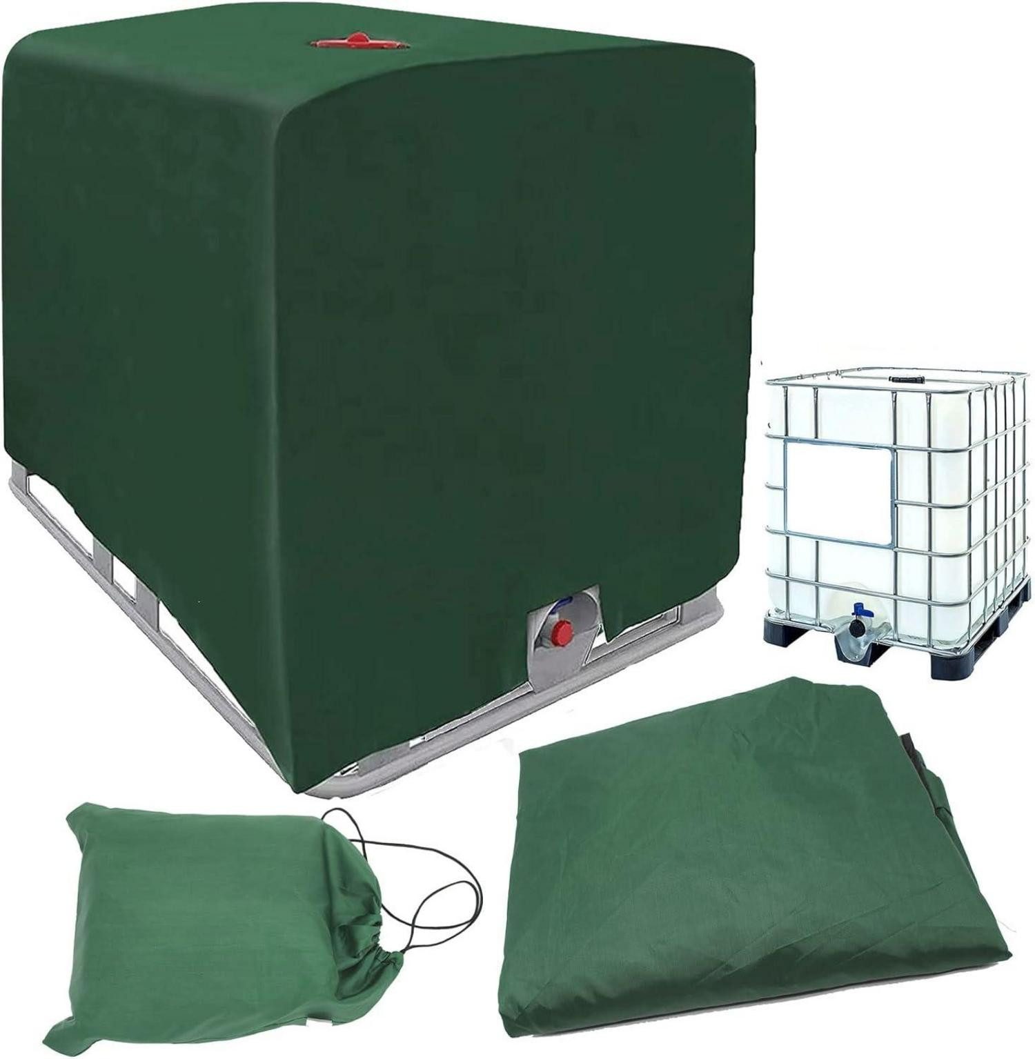 Schutzplane 1000L IBC Tank Abdeckung Grün 120x100x116cm UV Wasser Tank Regenwasser