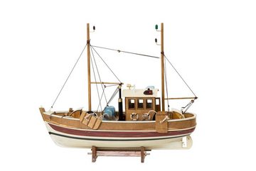 Aubaho Modellboot Kutter Fischerboot Fischkutter Holzschiff Schiff Schiffsmodell 45cm ke