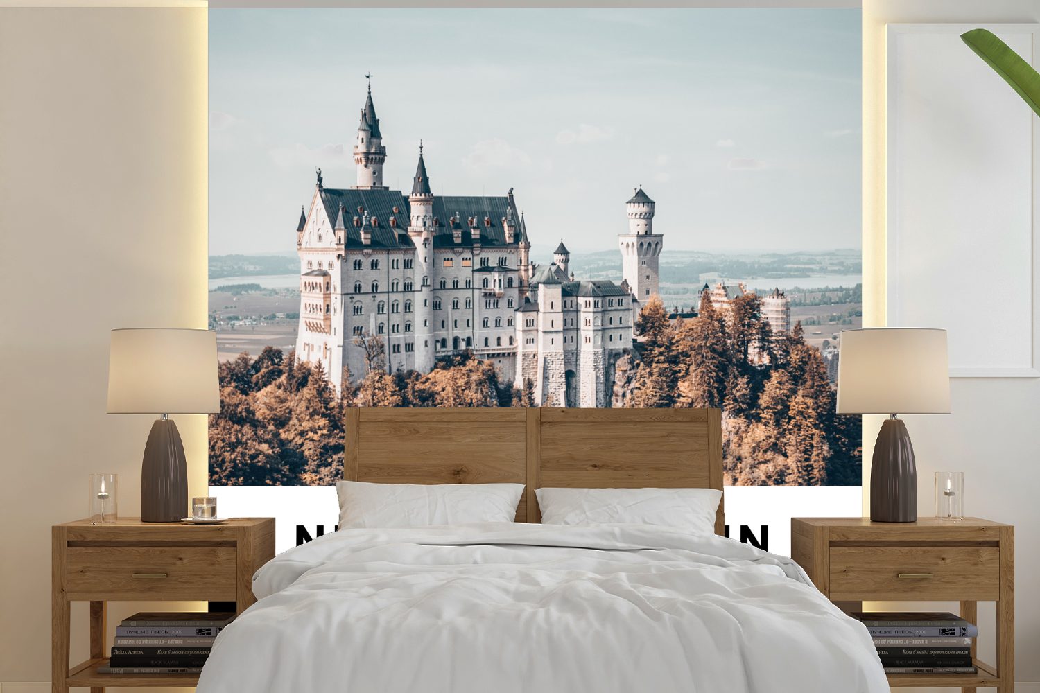 für Bäume, bedruckt, Fototapete (5 St), Deutschland - Schloss - Matt, MuchoWow Wohnzimmer Schlafzimmer, Wandtapete oder Tapete Vinyl
