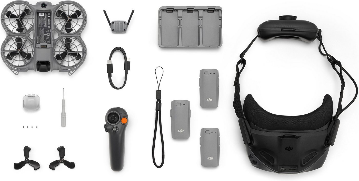 DJI Neo 2 Motion Fly More Combo Drohne (4K Ultra HD, DJI Goggles N3, DJI RC Motion 3, 3 Akkus und Ladestation) grau