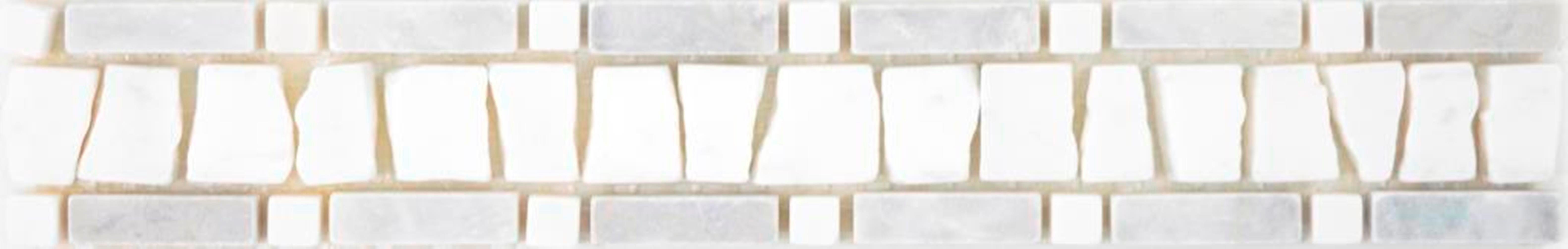 Mosani Fliesen-Bordüre Marmor Borde Bordüre grau hellgrau silber weiß creme bordüre