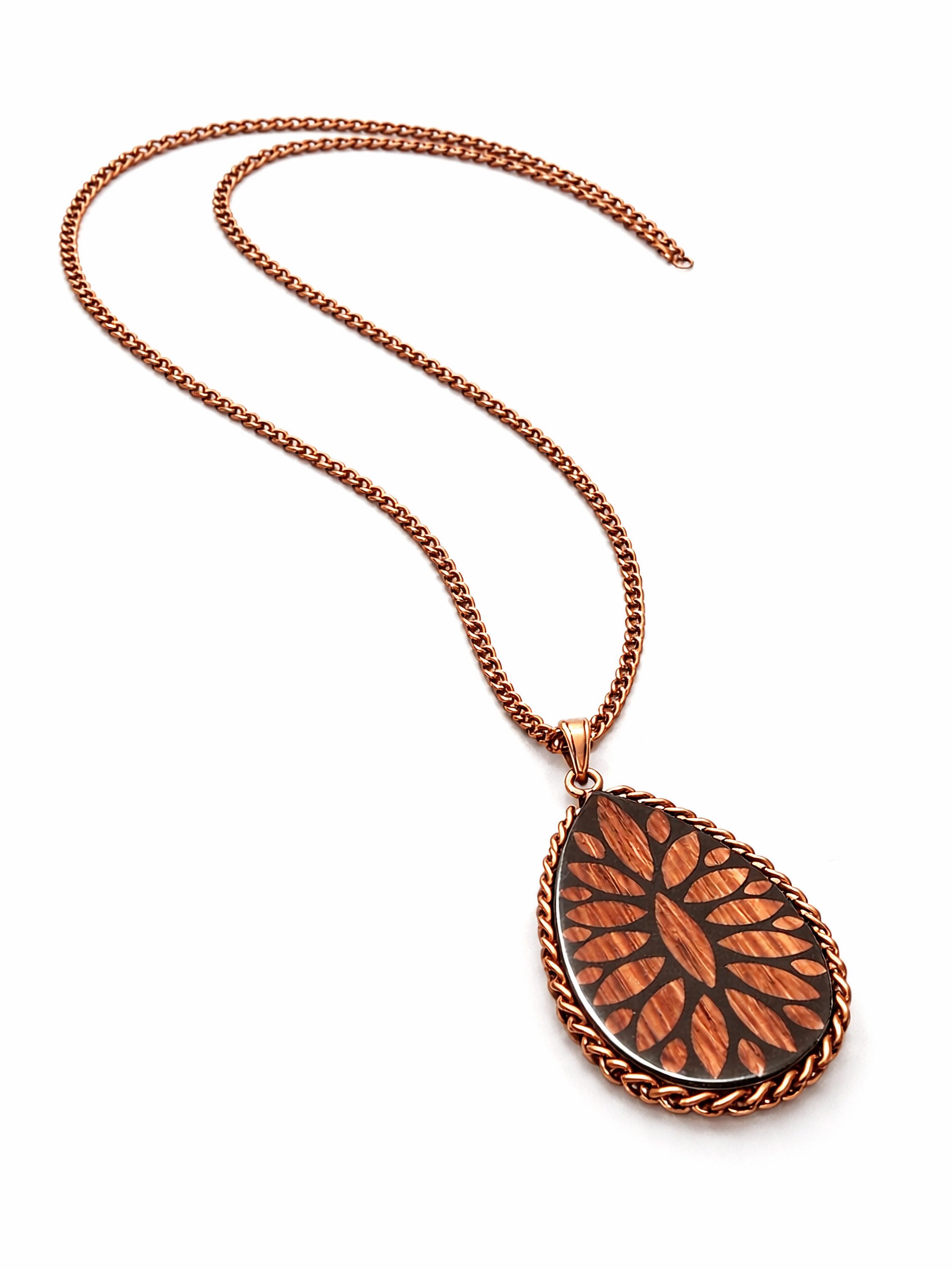 COLLEZIONE ALESSANDRO Lange Kette Wood, mit Ornamenten und Holz