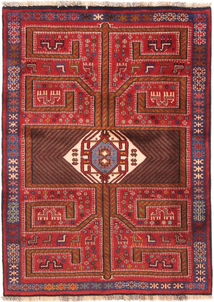 Orientteppich Ghashghai 108x151 Handgeknüpfter Orientteppich / Perserteppich, Nain Trading, rechteckig, Höhe: 12 mm
