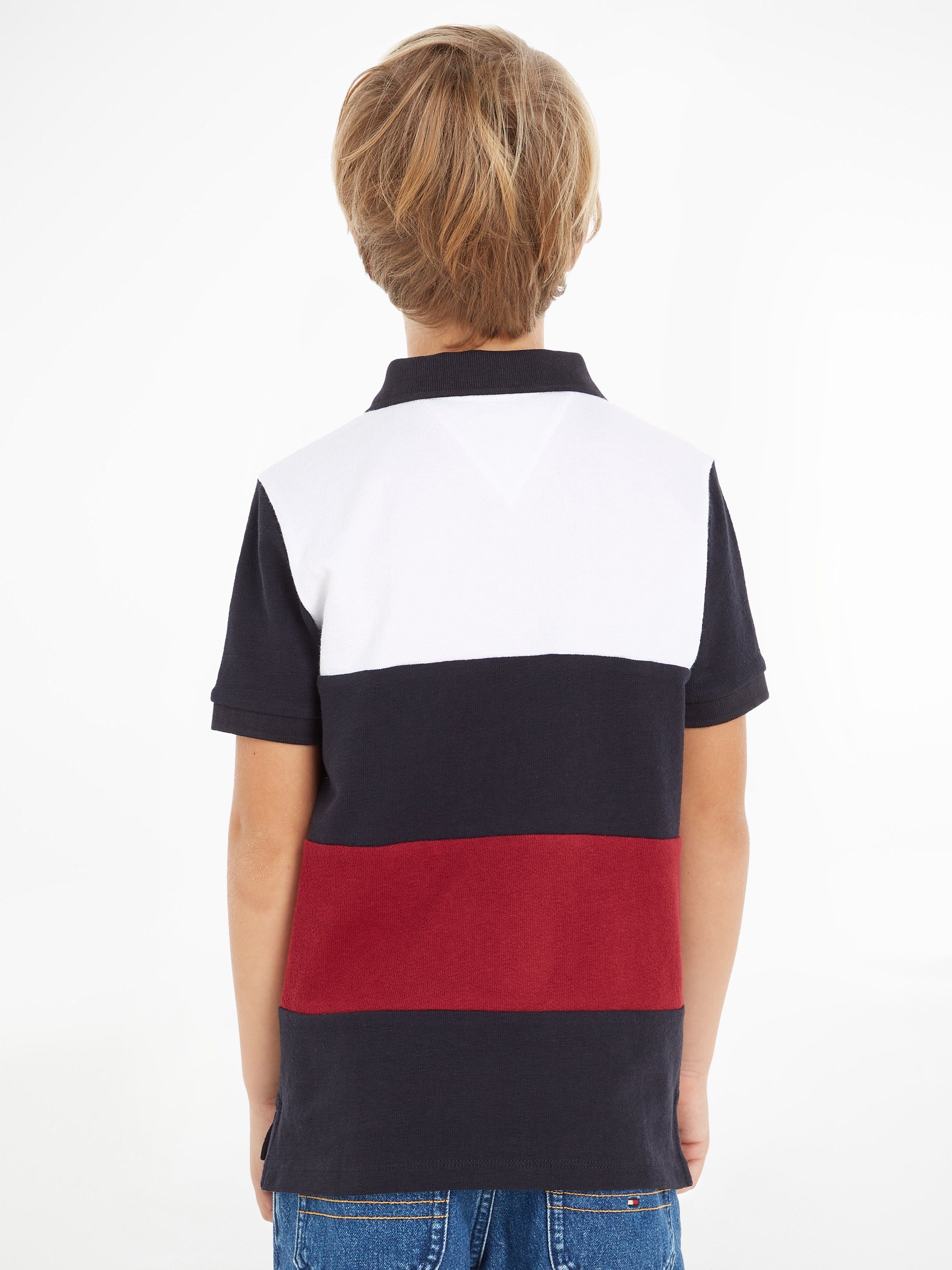 Poloshirt Tommy CLRBLOCK GLOBAL POLO STRIPE Hilfiger den in Hilfiger S/S typischen mit Farben Streifen