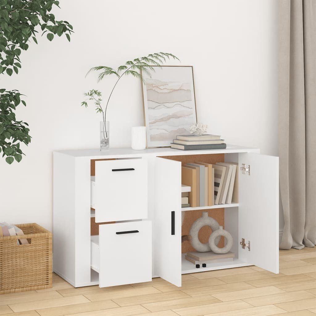 vidaXL Sideboard NA Sideboard Weiß 100x33x59,5 cm Spanplatte