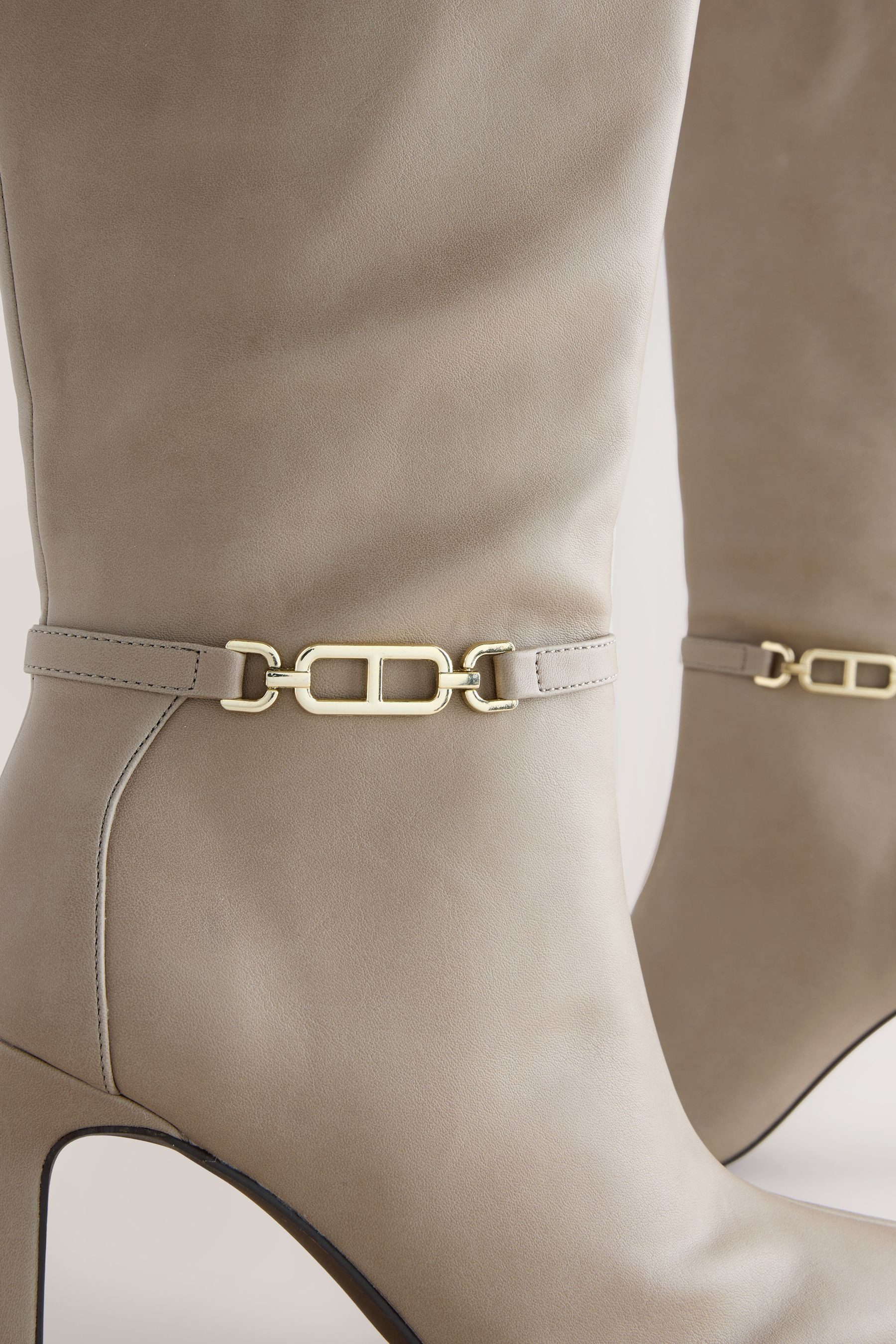 Next Forever Comfort® Kniehohe Absatzstiefel mit Besatz Stiefel (1-tlg) günstig online kaufen