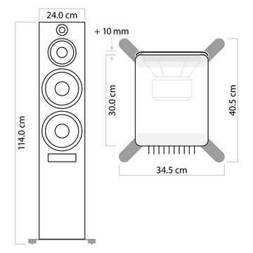 Nubert nuPro XS-8000 RC Stand-Lautsprecher (1.120 W, X-Room Calibration, Nubert X-Remote)