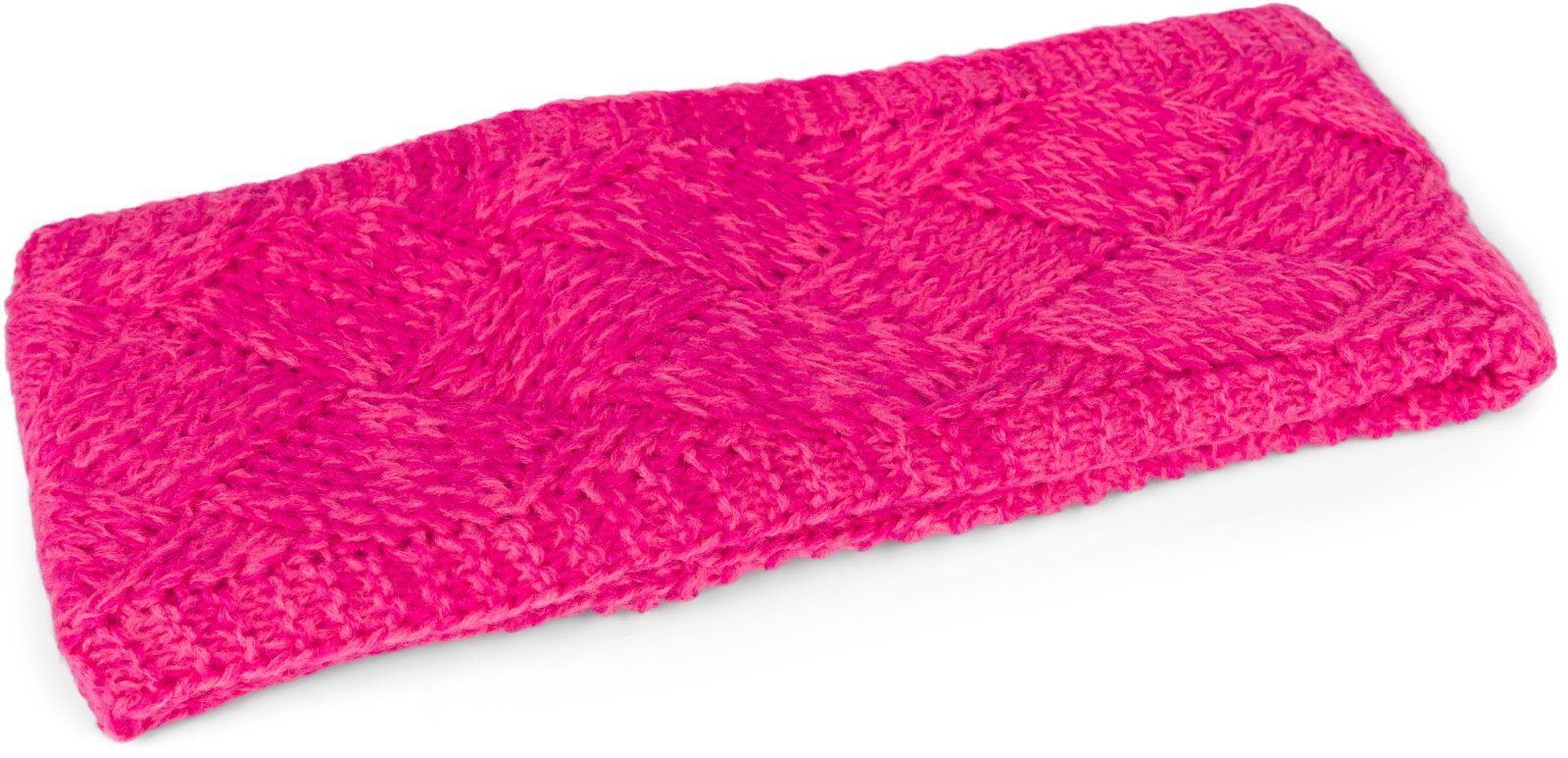 styleBREAKER Stirnband Strick (1-St) Muster Pink Rauten mit Stirnband