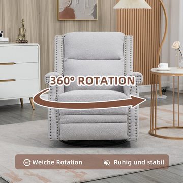 Merax Drehsessel mit Wippfunktion, Relaxsessel drehbar mit verstellbarer Rückenlehne, TV-Sessel